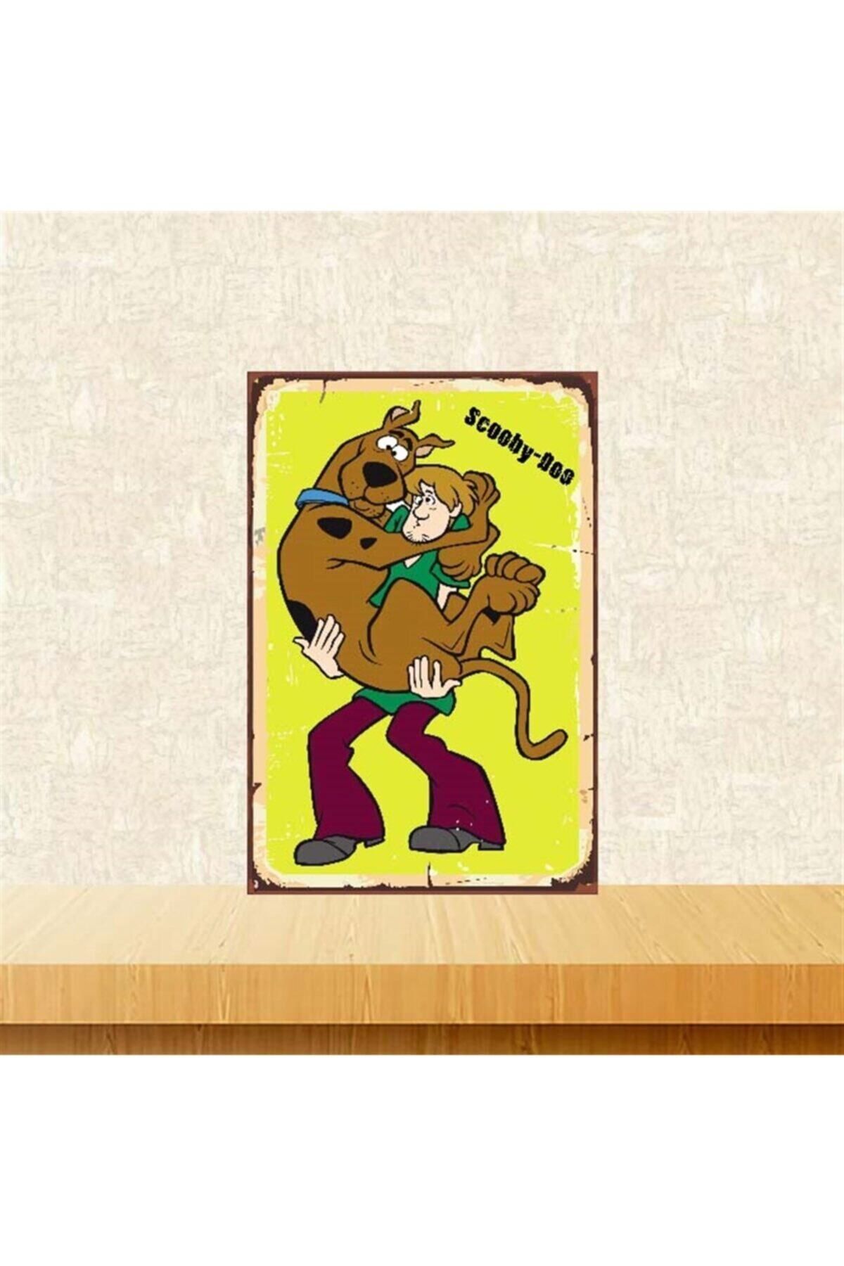 TAKIFİX Scooby-doo Shaggy Tasarımlı 20-30 Cm Retro Ahşap Poster