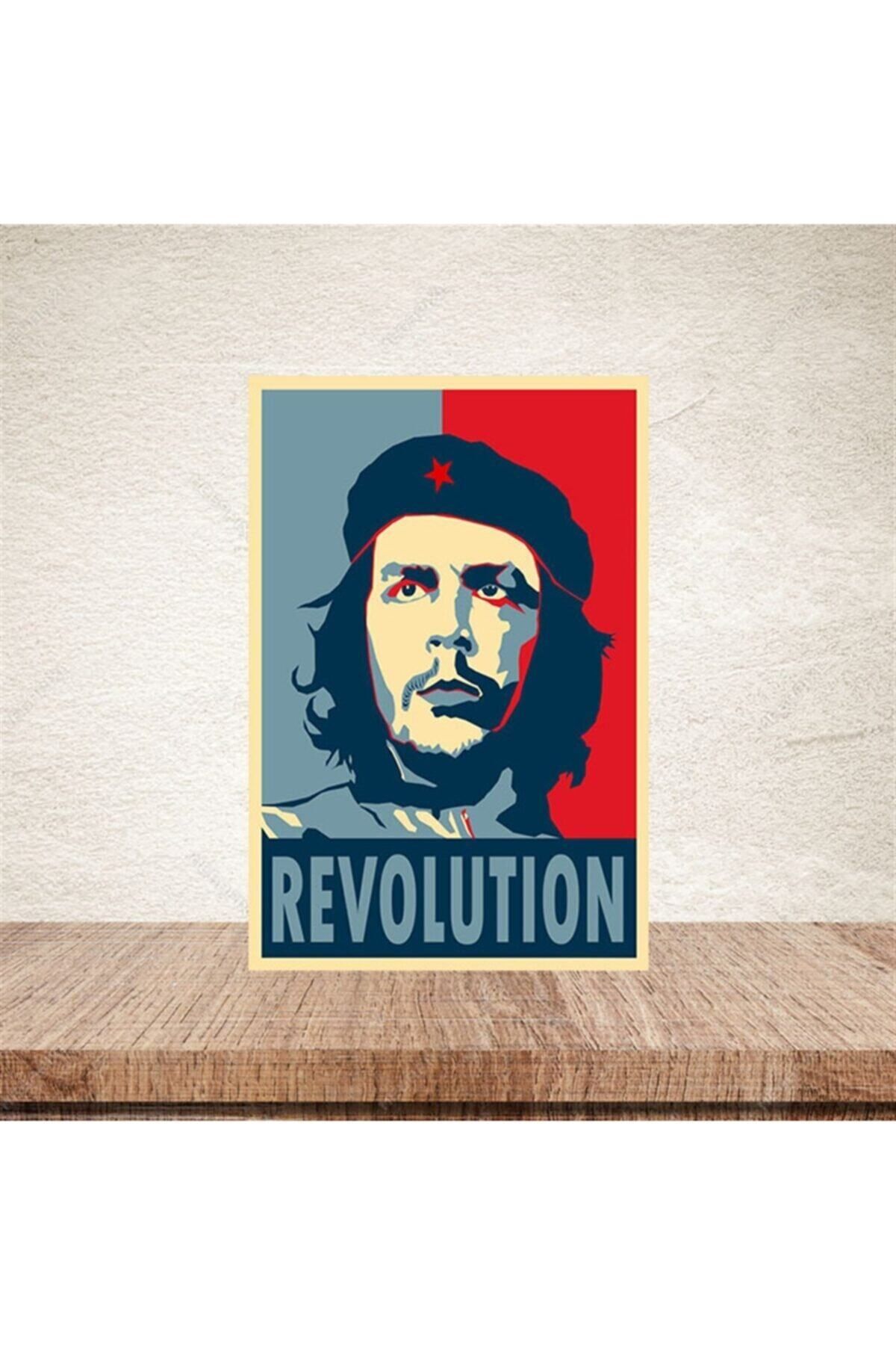 TAKIFİX Che Guevara Revolution 20-30 Cm Retro Ahşap Poster