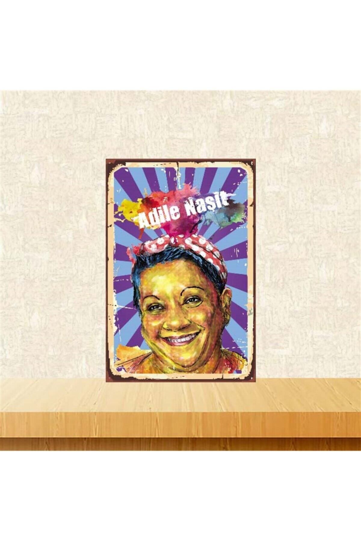 TAKIFİX Adile Naşit 20-30 cm Retro Ahşap Poster