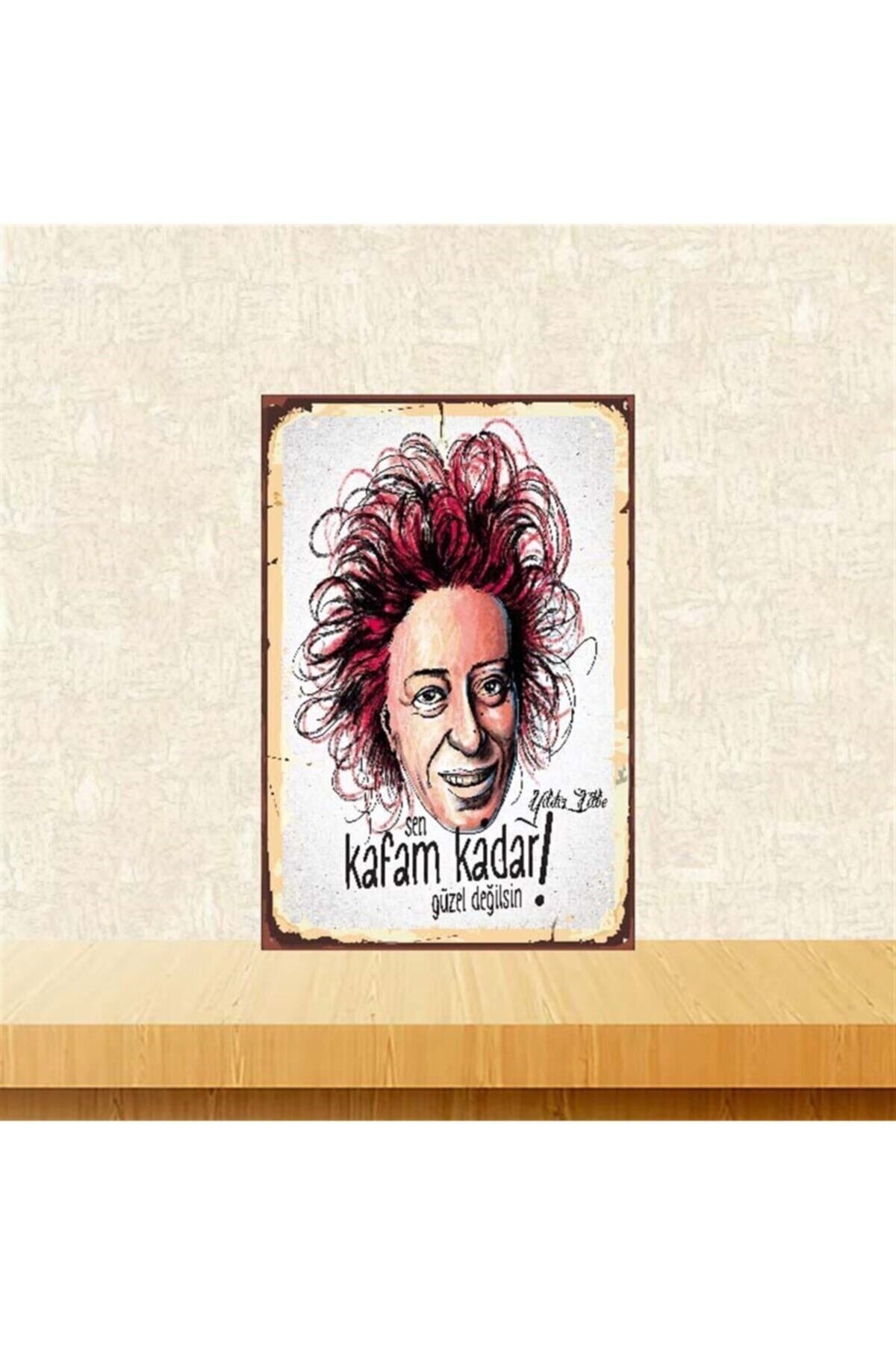 TAKIFİX Kafam Kadar Güzel Değilsin Yıldız Tilbe 20-30 Cm Retro Ahşap Poster