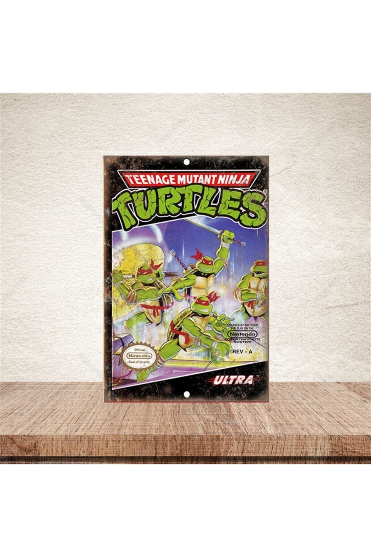TAKIFİX Ninja Kaplumbağalar Baskılı Retro Ahşap Poster 20-30 cm