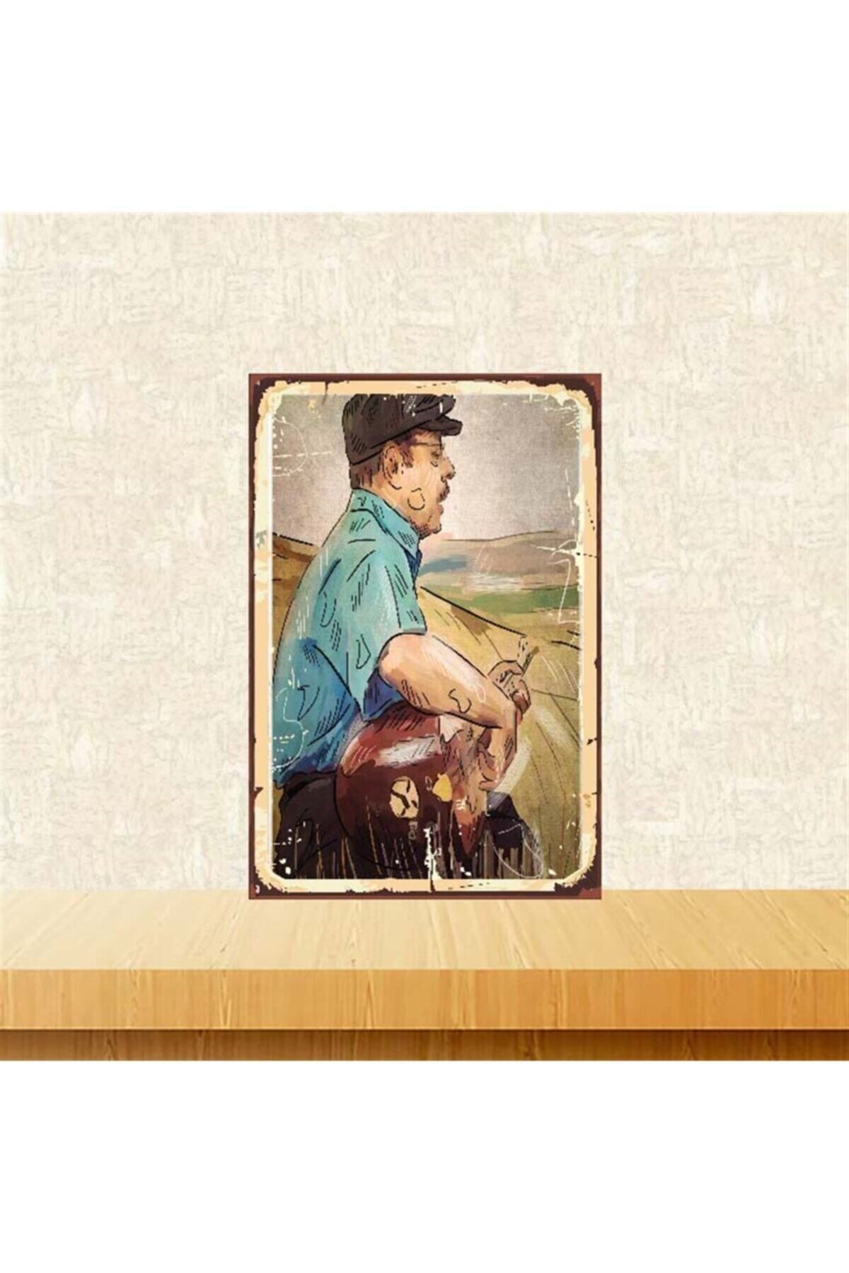 TAKIFİX Neşet Ertaş Tasarımlı Retro Ahşap Poster