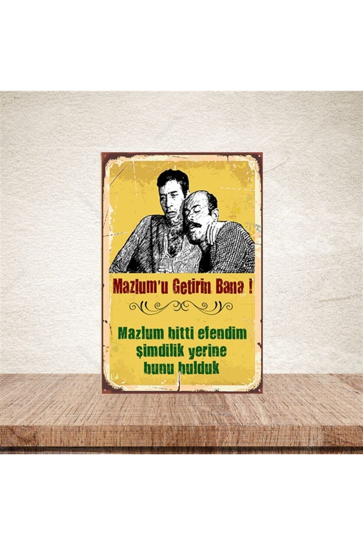 TAKIFİX Mazlumu Getirin Bana 20-30 Cm Retro Ahşap Poster