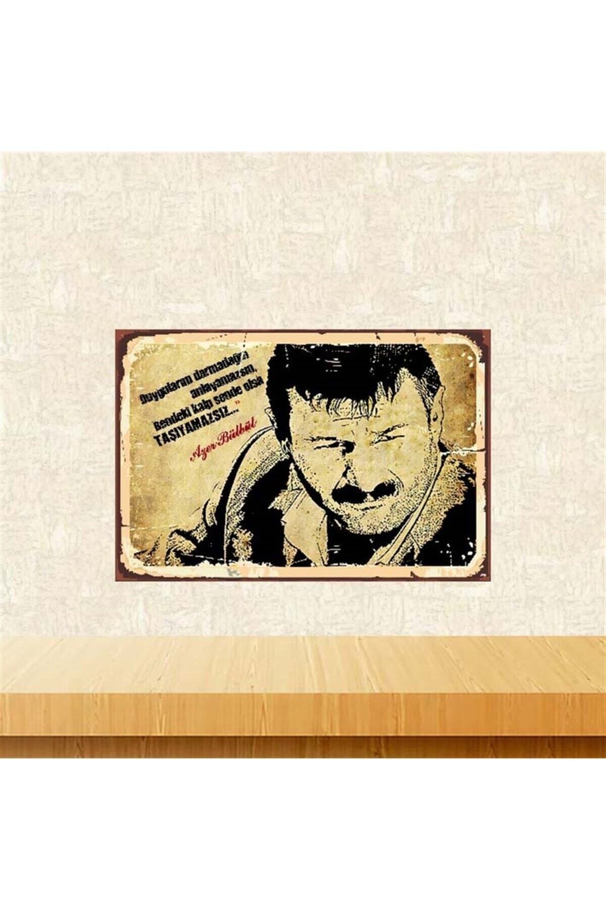 TAKIFİX Duygularım Darmadağın Azer Bülbül 20-30 Cm Retro Ahşap Poster