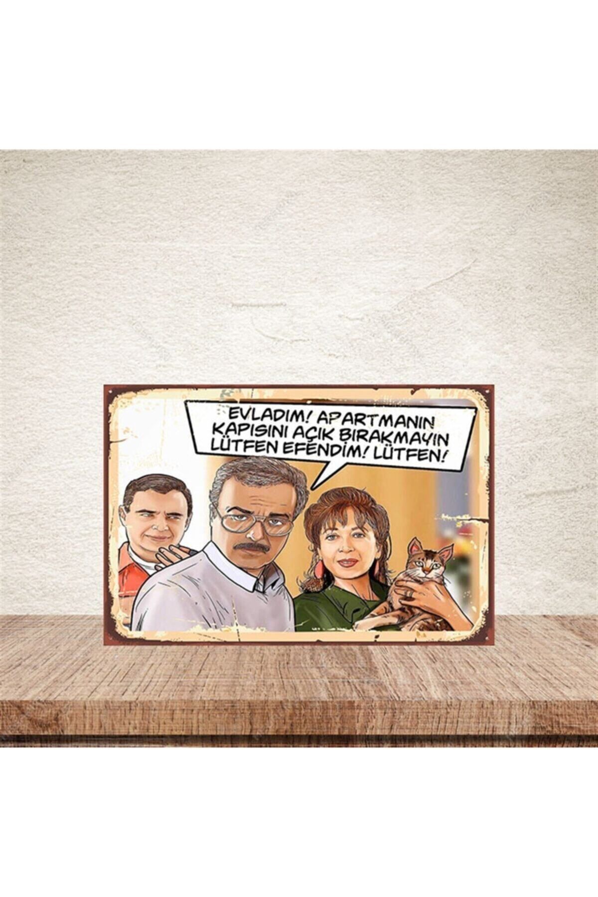 TAKIFİX Lütfen Efendim! Lütfen 20-30 Cm Retro Ahşap Poster