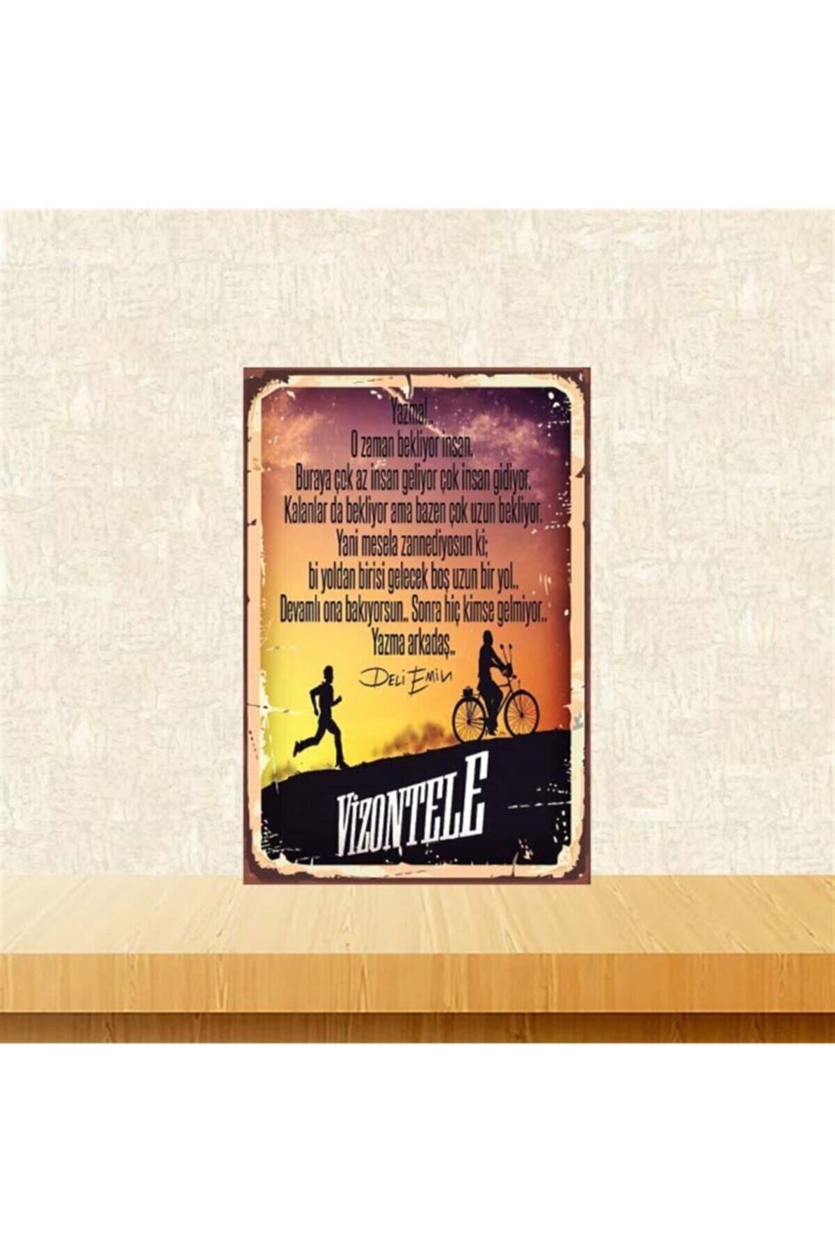 TAKIFİX Vizontele Yazma Arkadaş 20-30 Cm Retro Ahşap Poster
