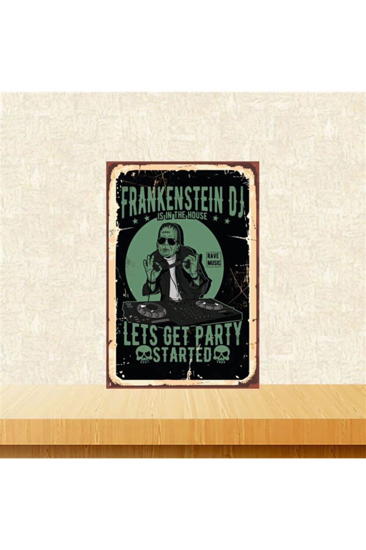 TAKIFİX Frankenstein Dj 20-30 Cm Retro Ahşap Tablo Tkfx5203