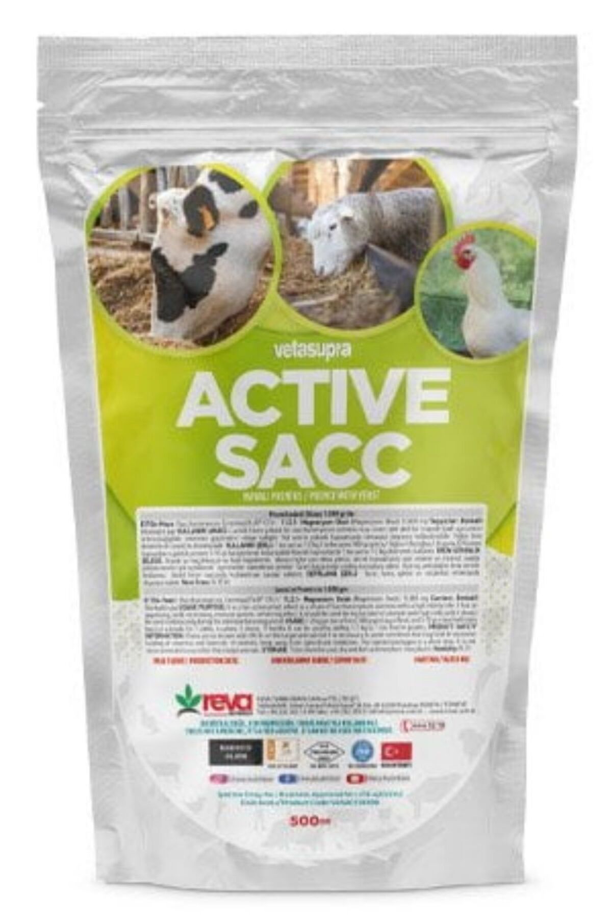 REVA Active Sacc Iştah Açıcı-bağışıklık Düzenleyici Premiks 500gr - 2 Adet