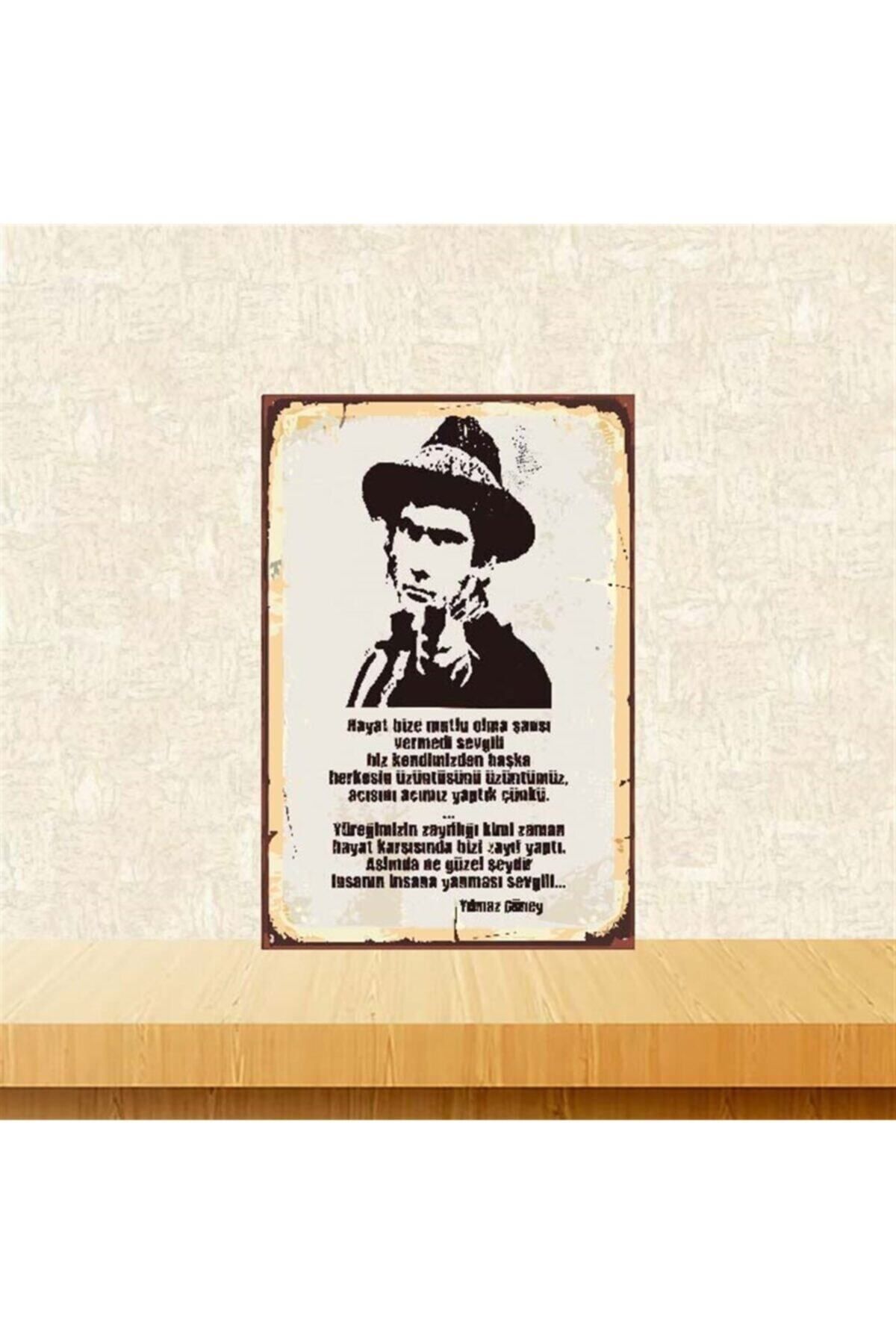 TAKIFİX Yılmaz Güney Şiiri 20-30 cm Retro Ahşap Poster