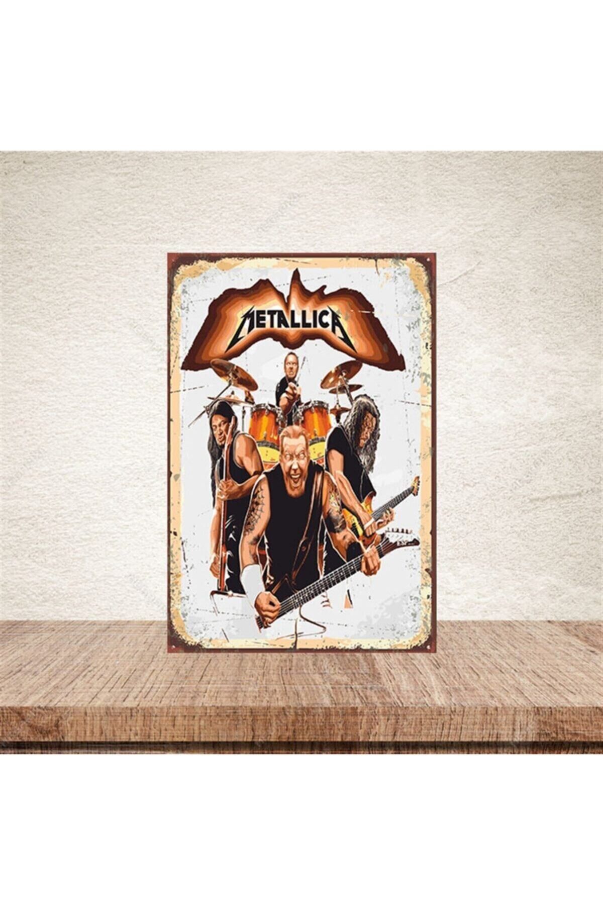 TAKIFİX Metallica 20 30 cm Retro Ahşap Poster