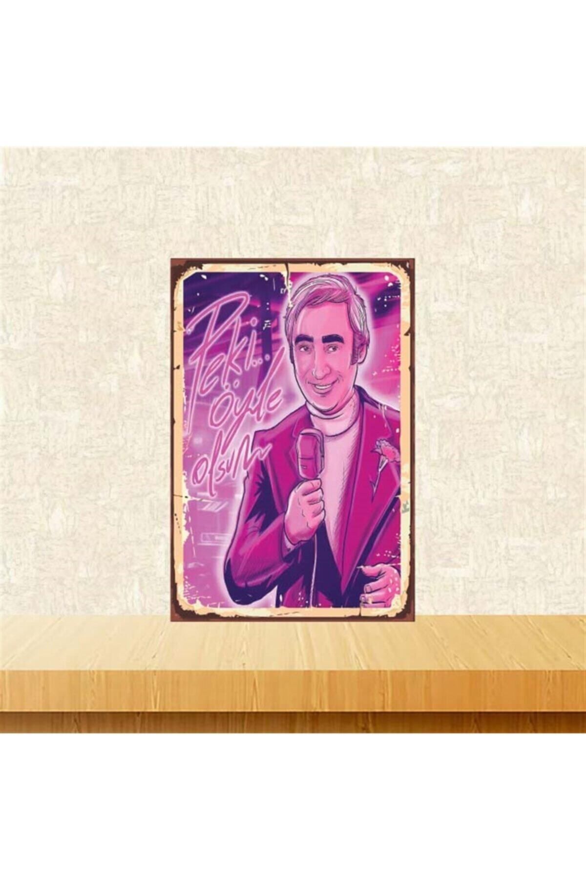 TAKIFİX Şener Şen Peki Öyle Olsun Retro Ahşap Poster 20-30 cm