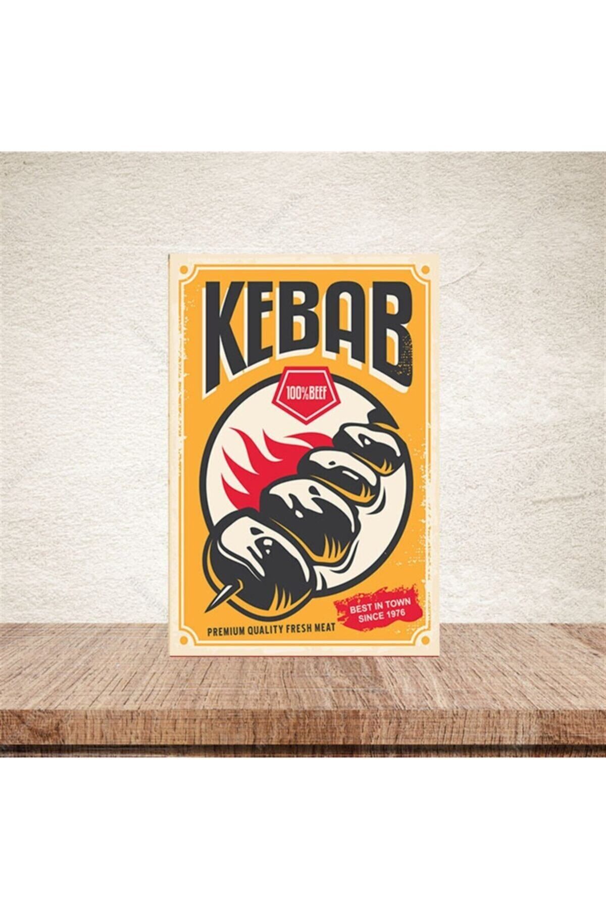 TAKIFİX Kebab 20-30 Cm Retro Ahşap Poster