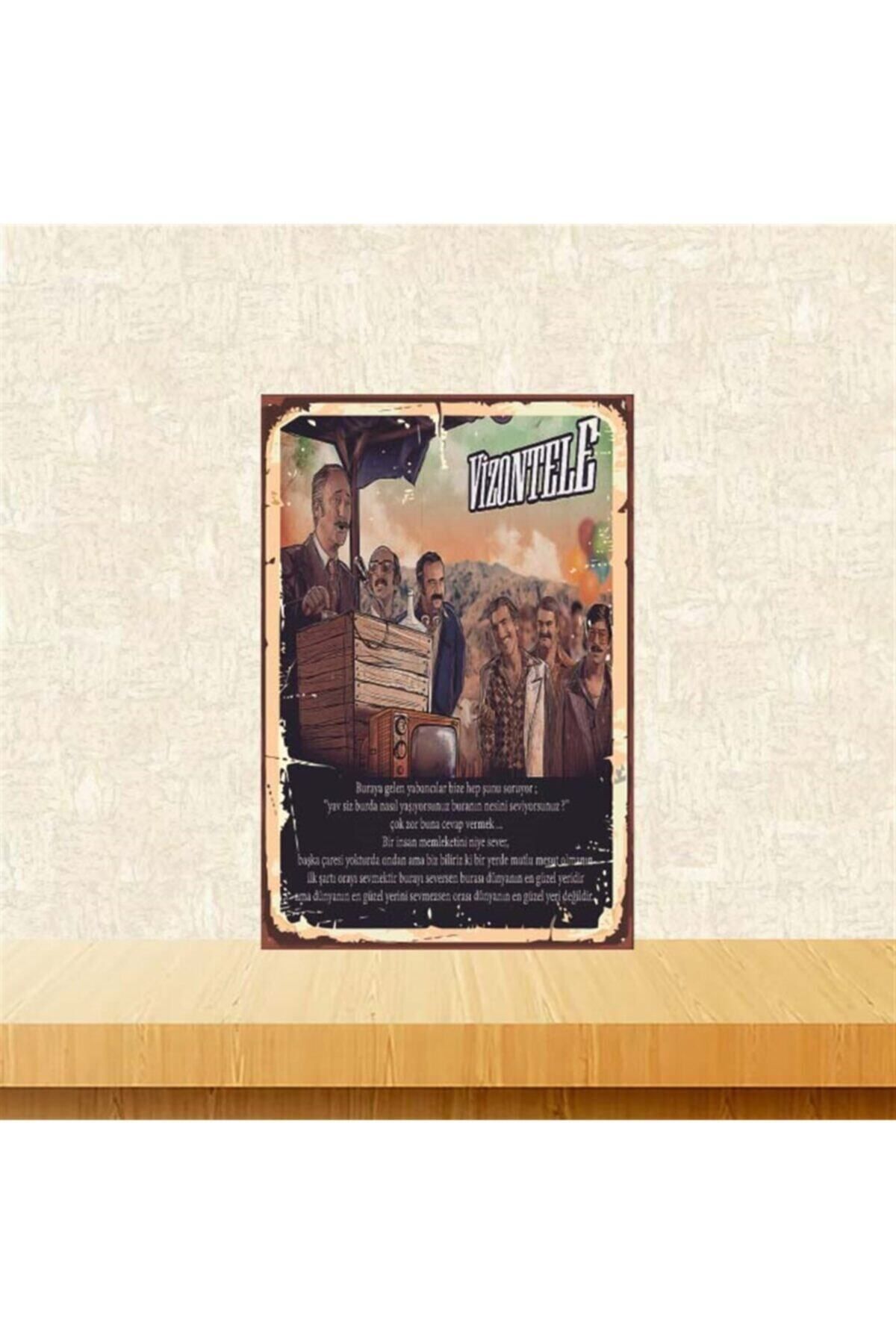 TAKIFİX Vizontele Tasarımlı 20-30 Cm Retro Ahşap Poster