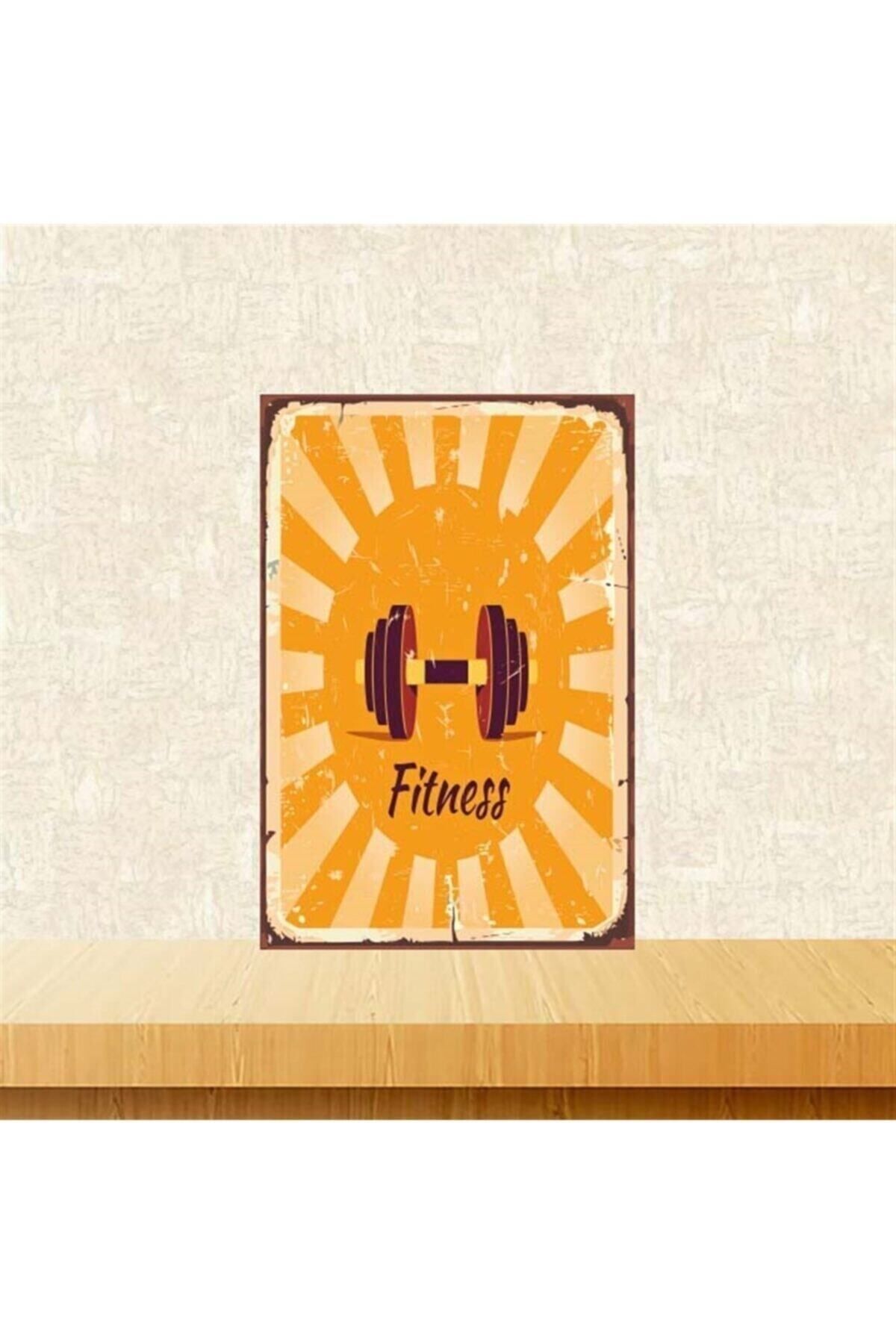 TAKIFİX Fitness 20x30 Cm Retro Ahşap Poster Tkfx4226
