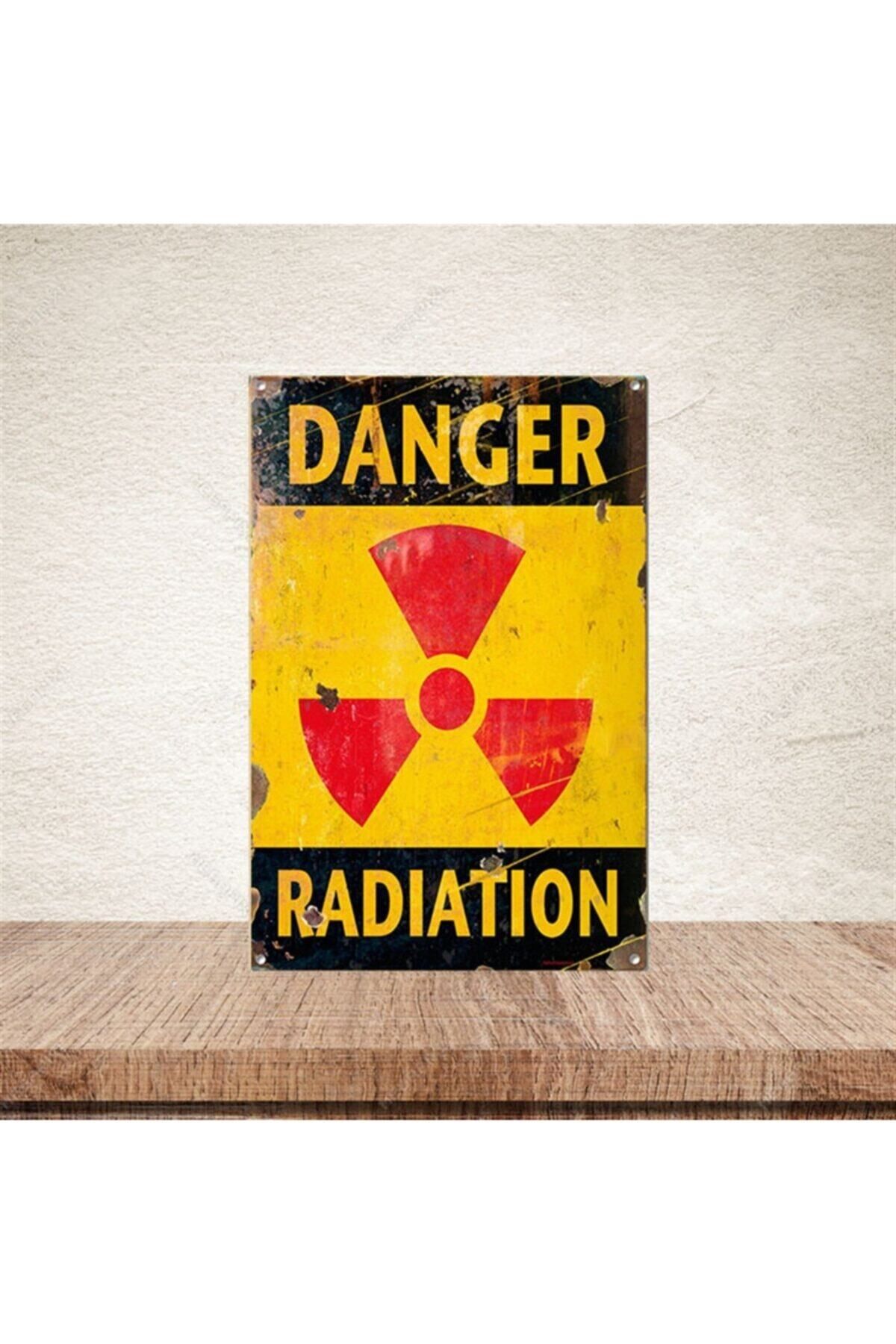 TAKIFİX Danger Radiation 20-30 cm Retro Ahşap Poster