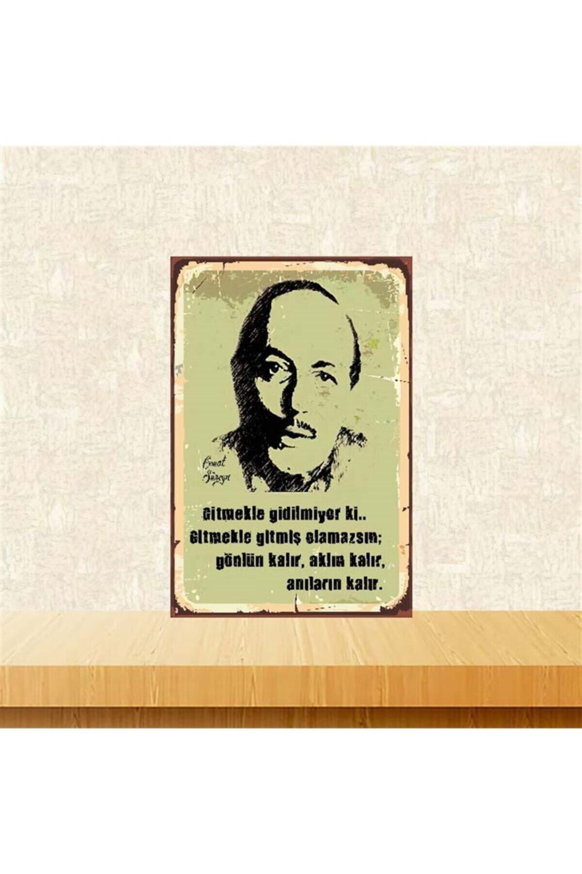 TAKIFİX Gitmekle Gidilmiyor Ki 20x30 cm Retro Ahşap Poster