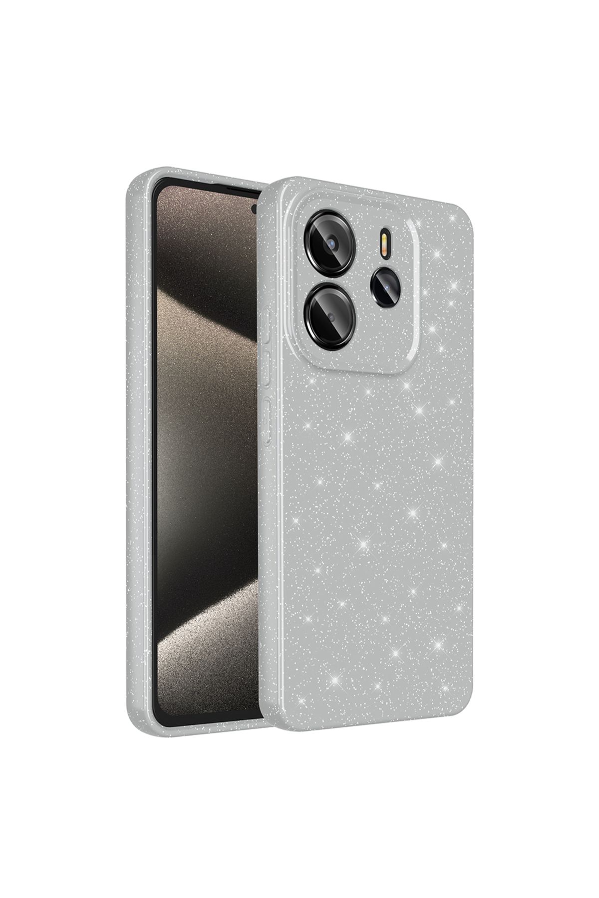 Kupa Xiaomi Redmi Note 14 5G Kılıf Kamera Korumalı Simli Parlak Darbe Emici Şık Silikon Kapak