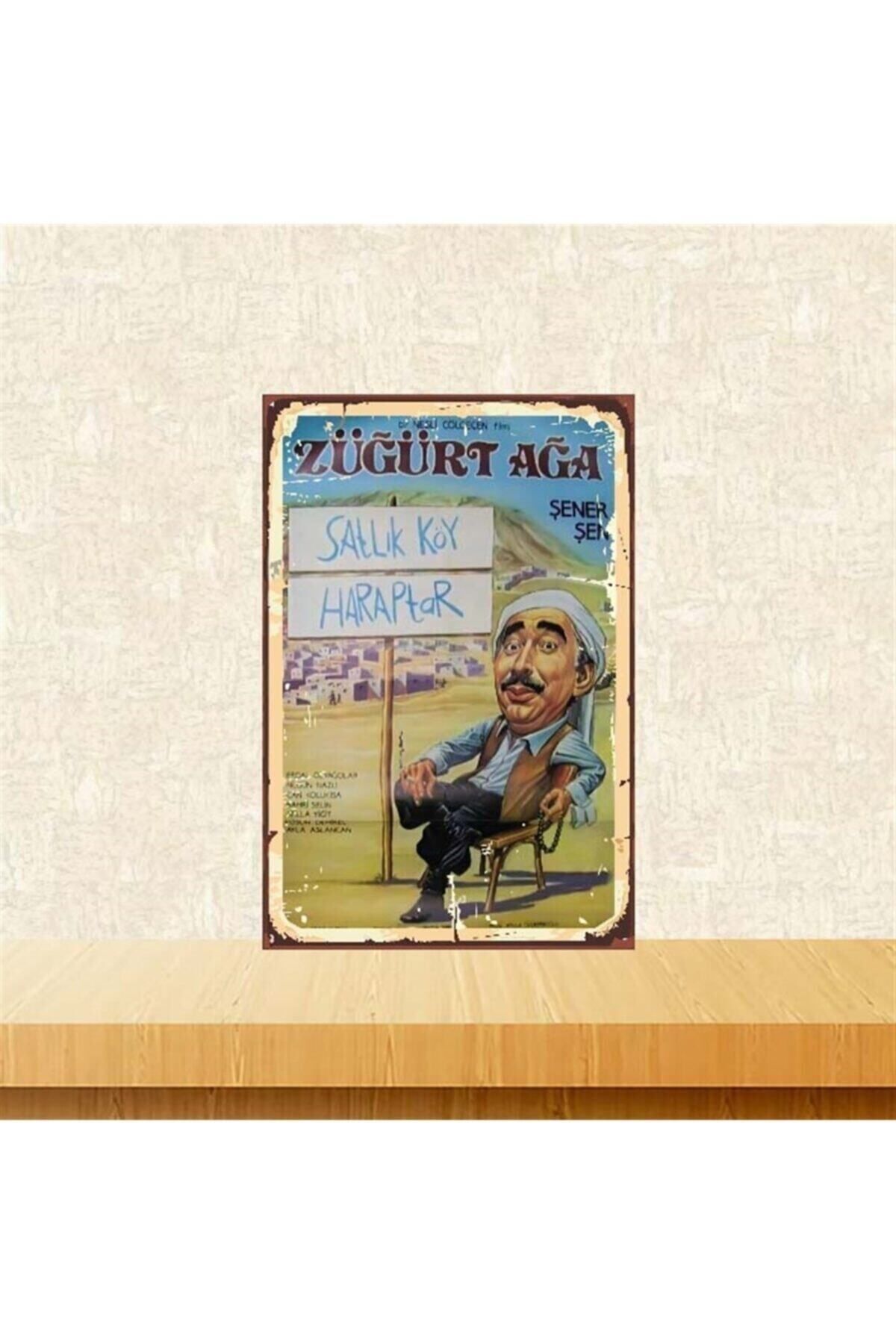 TAKIFİX Züğürt Ağa Şener Şen 20-30 Cm Retro Ahşap Poster