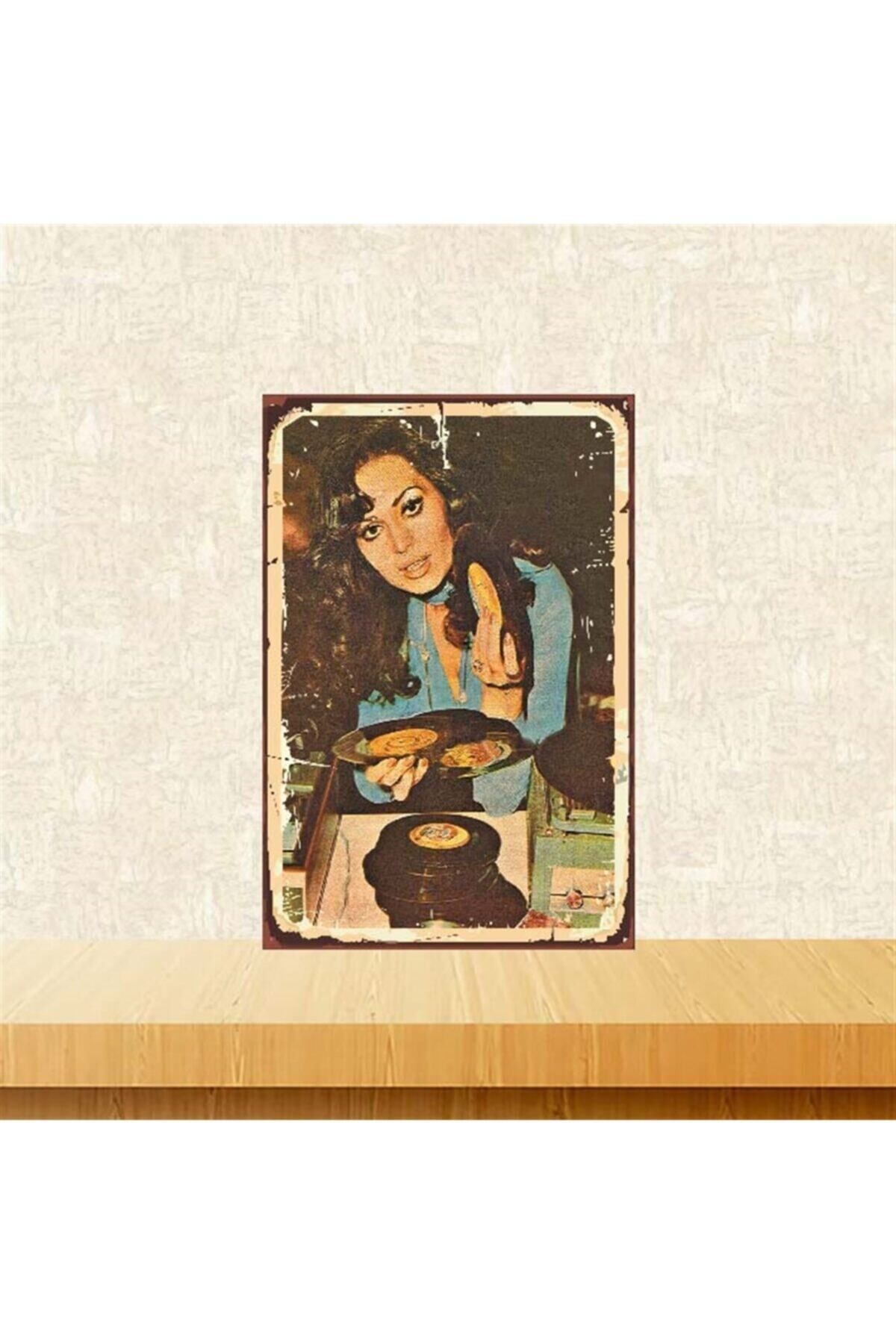 TAKIFİX Türkan Şoray Retro Ahşap Poster Tkfx3820 20x30 cm