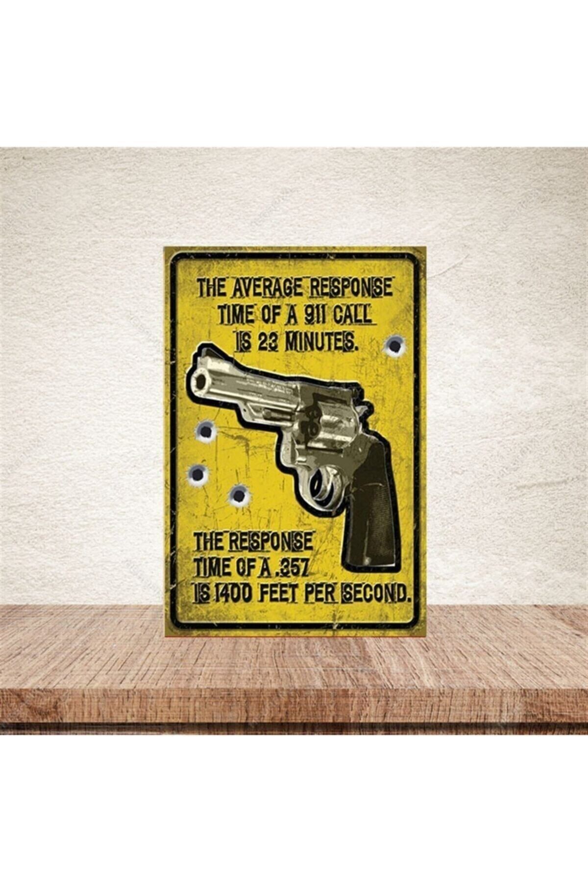 TAKIFİX Tabanca 20-30 cm Retro Ahşap Poster