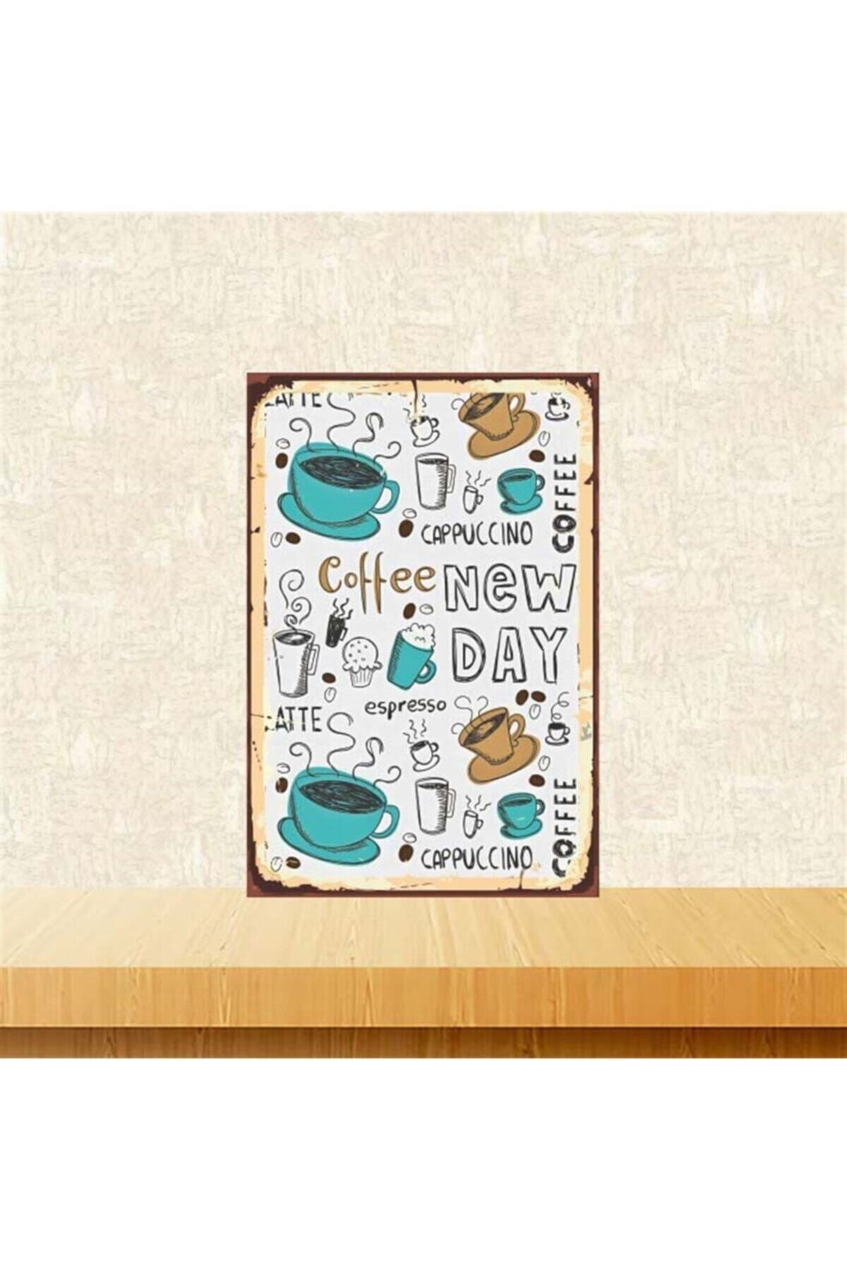 TAKIFİX Coffee 20-30 Cm Retro Ahşap Poster Tkfx3675