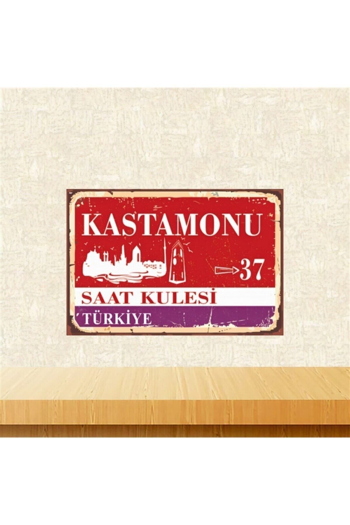 TAKIFİX Kastamonu Saat Kulesi Retro Ahşap Tablo Tkfx5761