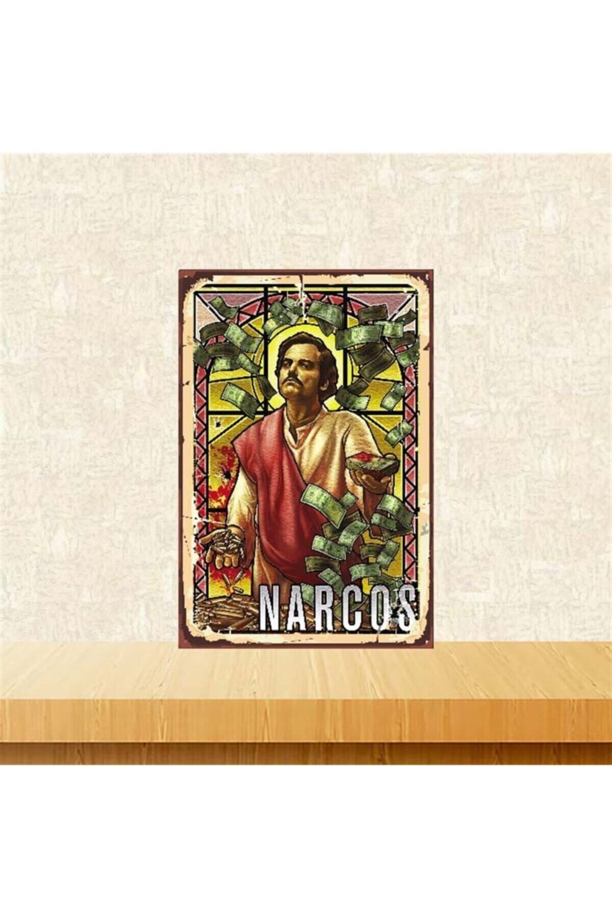 TAKIFİX Pablo Escobar Narcos 20-30 Cm Retro Ahşap Poster