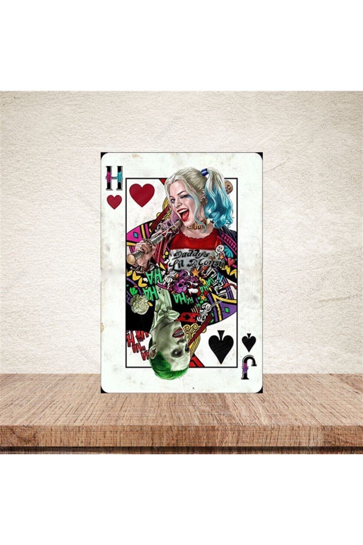TAKIFİX Joker And Harley Quinn 20-30 cm Retro Ahşap Poster