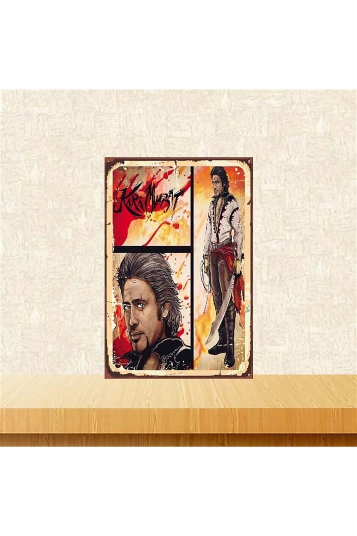 TAKIFİX Kara Murat Cüneyt Arkın 20-30 Cm Retro Ahşap Poster
