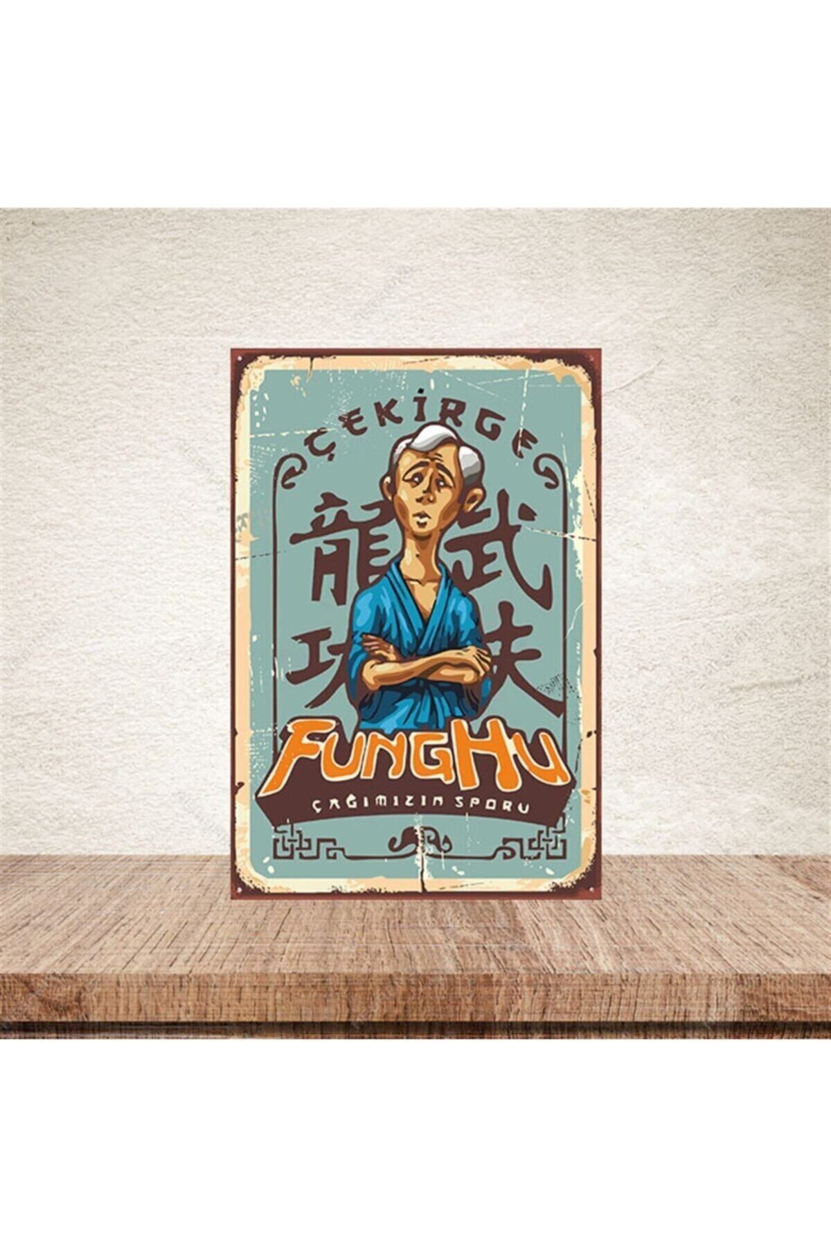 TAKIFİX Çekirge Funghu Şener Şen 20-30 Cm Retro Ahşap Poster