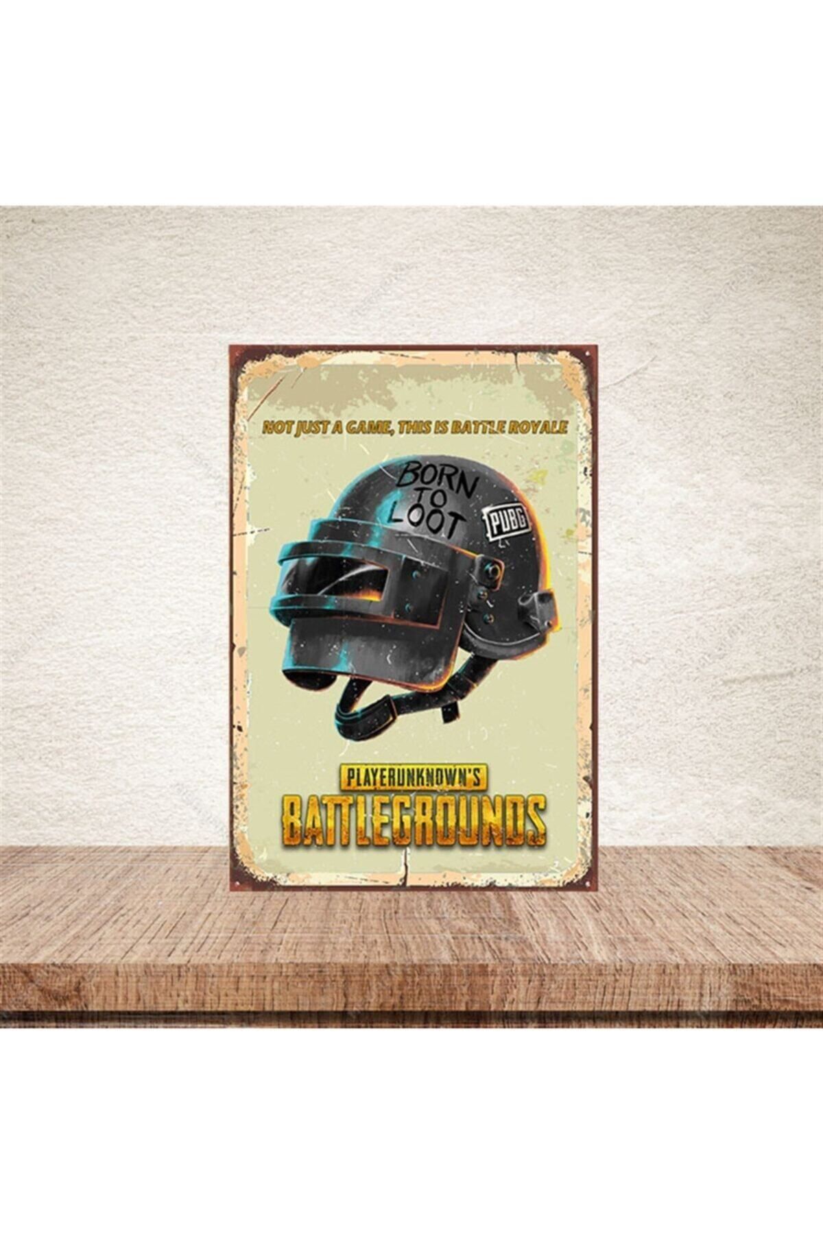 TAKIFİX Born To Loot Pubg 20-30 Cm Retro Ahşap Poster