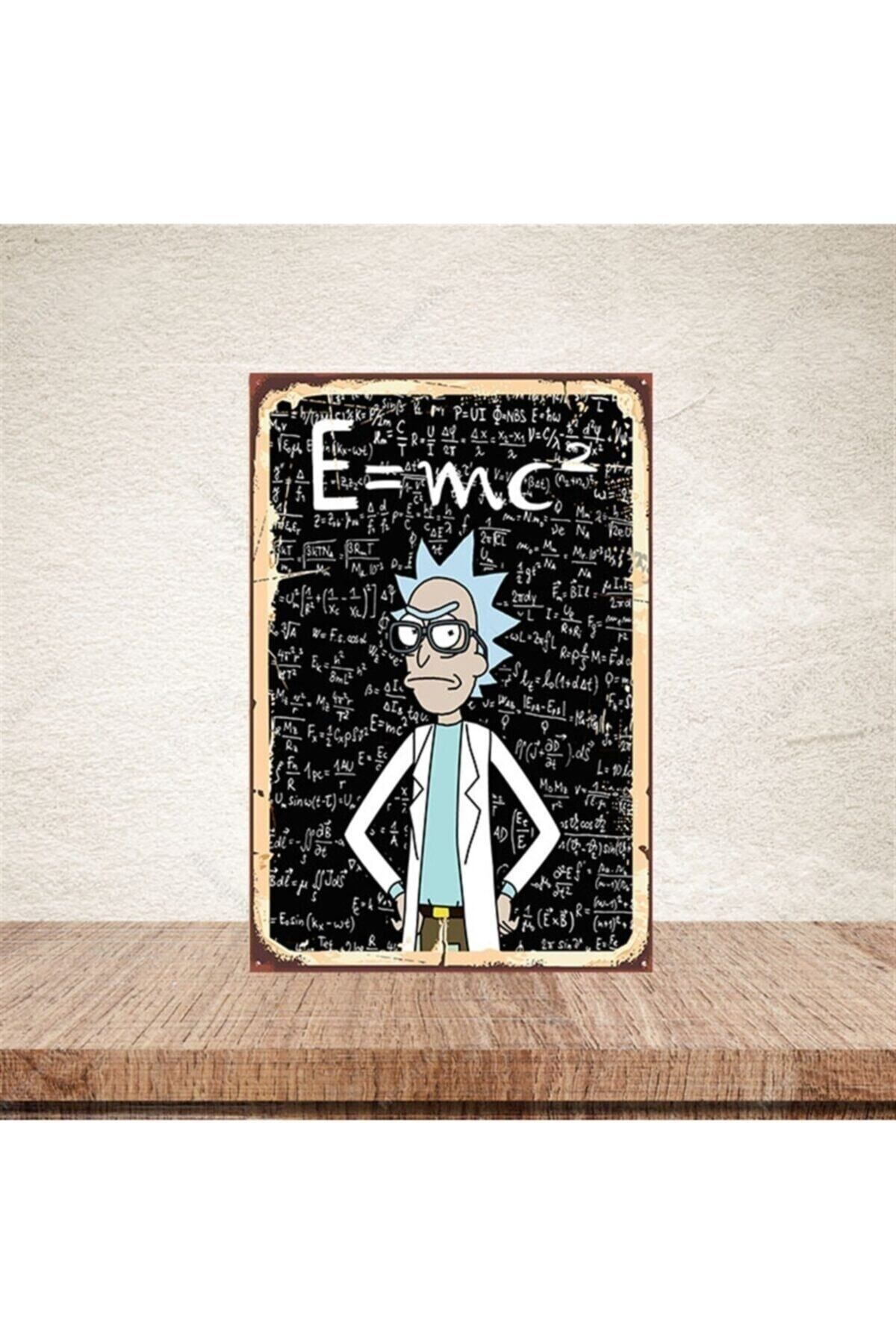TAKIFİX E = Mc² 20-30 Cm Retro Ahşap Poster