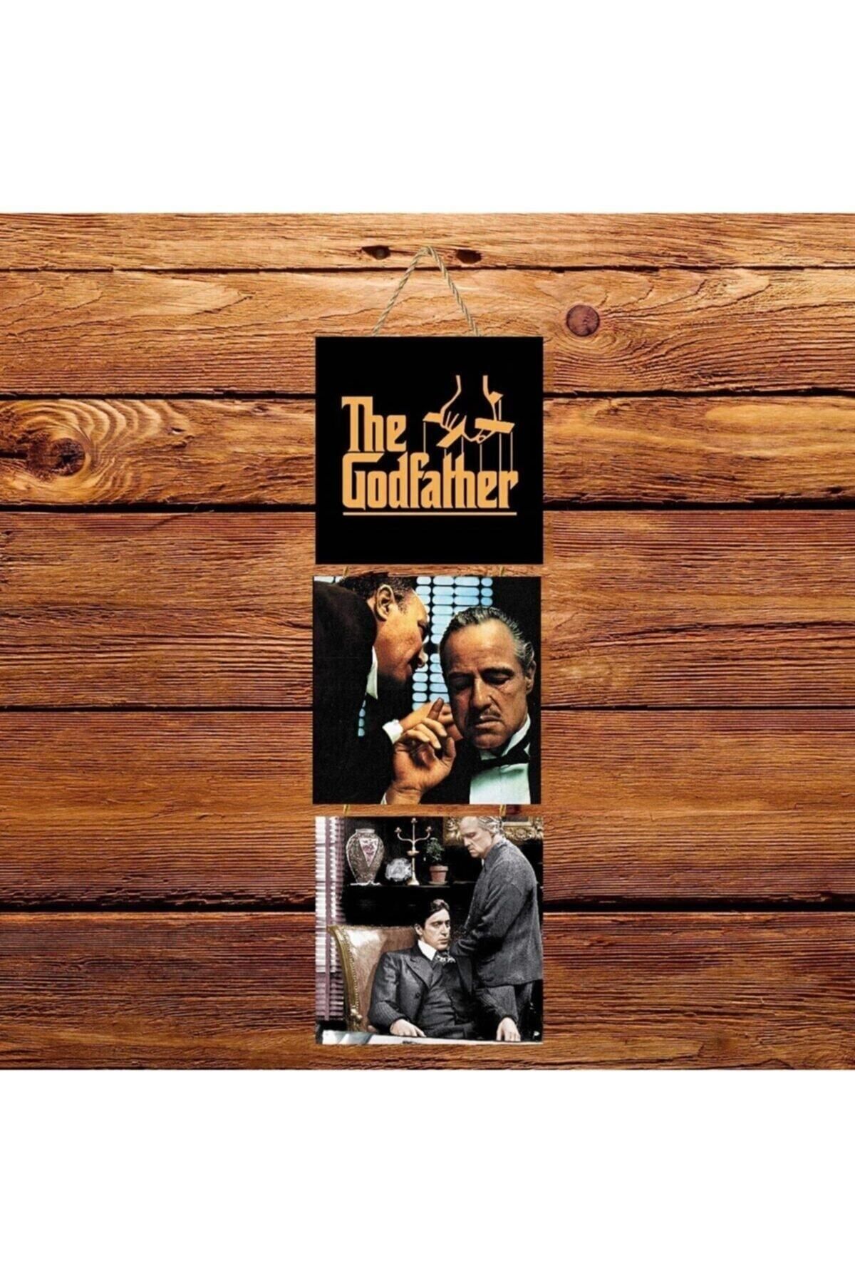 TAKIFİX The Godfather Üçlü Retro Ahşap Poster