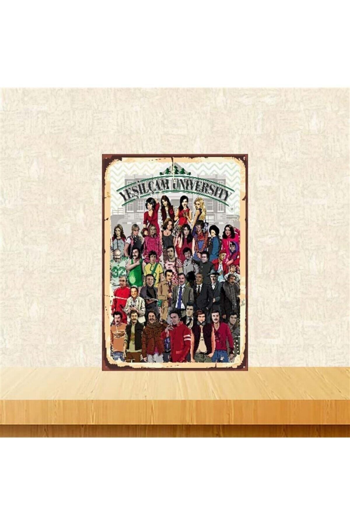TAKIFİX Yeşilçam University 20-30 Cm Retro Ahşap Poster