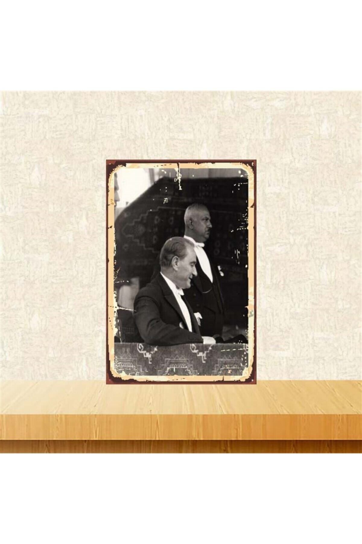 TAKIFİX M. Kemal Atatürk 20 30 Cm Retro Ahşap Poster