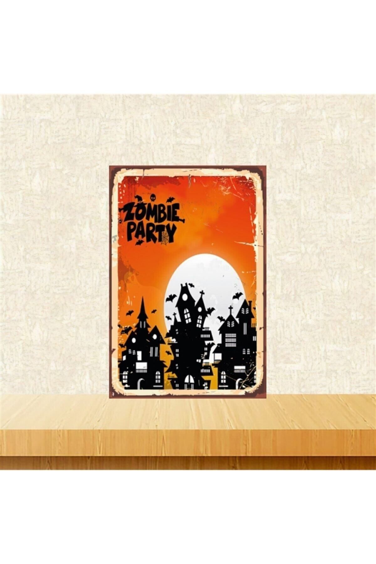 TAKIFİX Zombie Party 20-30 Cm Retro Ahşap Tablo Tkfx5279