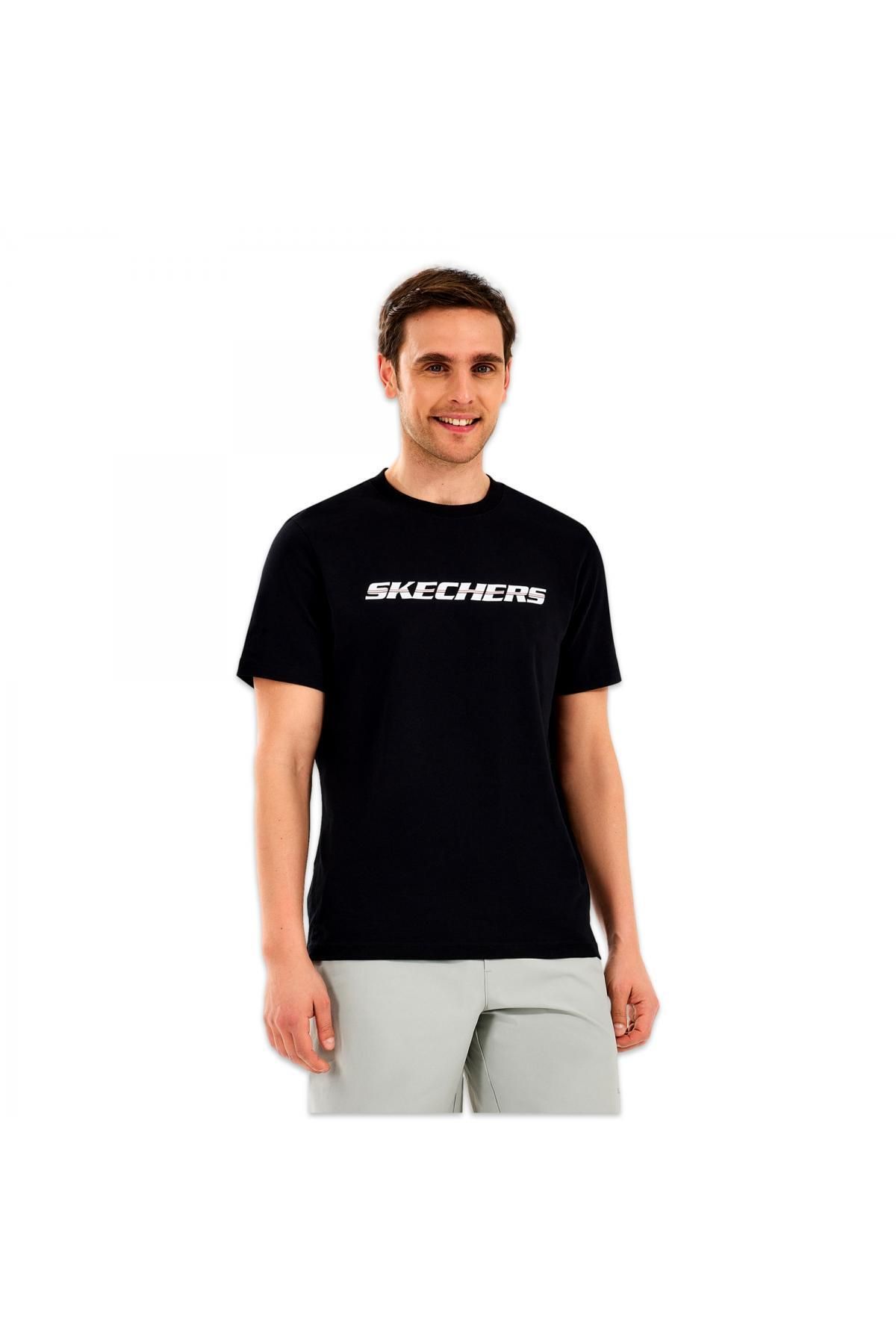 SKECHERS S2510169 M Lightweight Graphic Tee Siyah Erkek T-Shirt