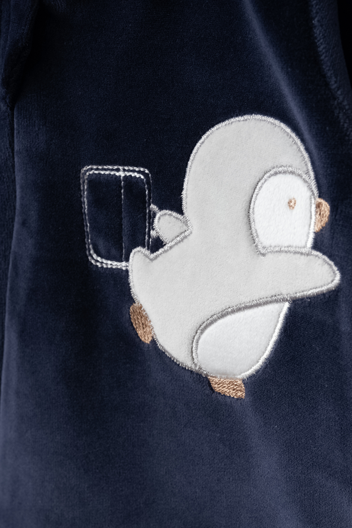 Bebitof Sevimli Penguen Desenli Pamuklu Bebek Kadife Tulum fotoğrafı 2 (önizleme)