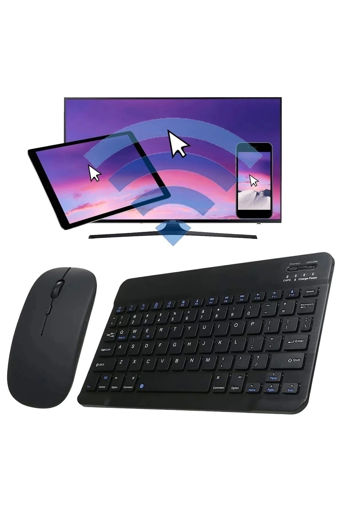 costurera Tüm Cihazlara Uyumlu Akıllı Taşınabilir Şarj Edilebilir Kablosuz Bluetooth Klavye + Mause