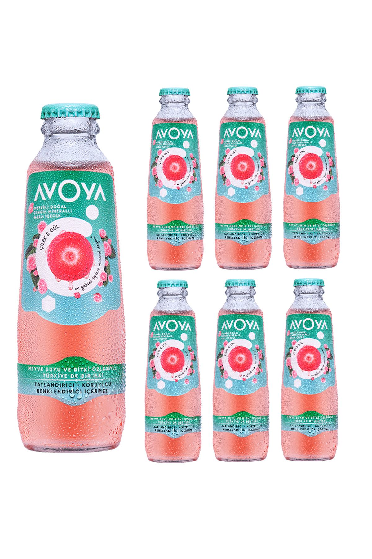 AVOYA 6'LI ÇİLEK&GÜL MADEN SUYU 200 ML