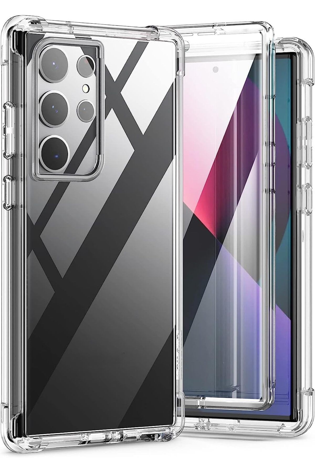 DERİK dsr Galaxy S23 Ultra Uyumlu Anti Shock Darbe Emici S23 Ultra (6.8') Şeffaf Silikon TPU Clear Kılı