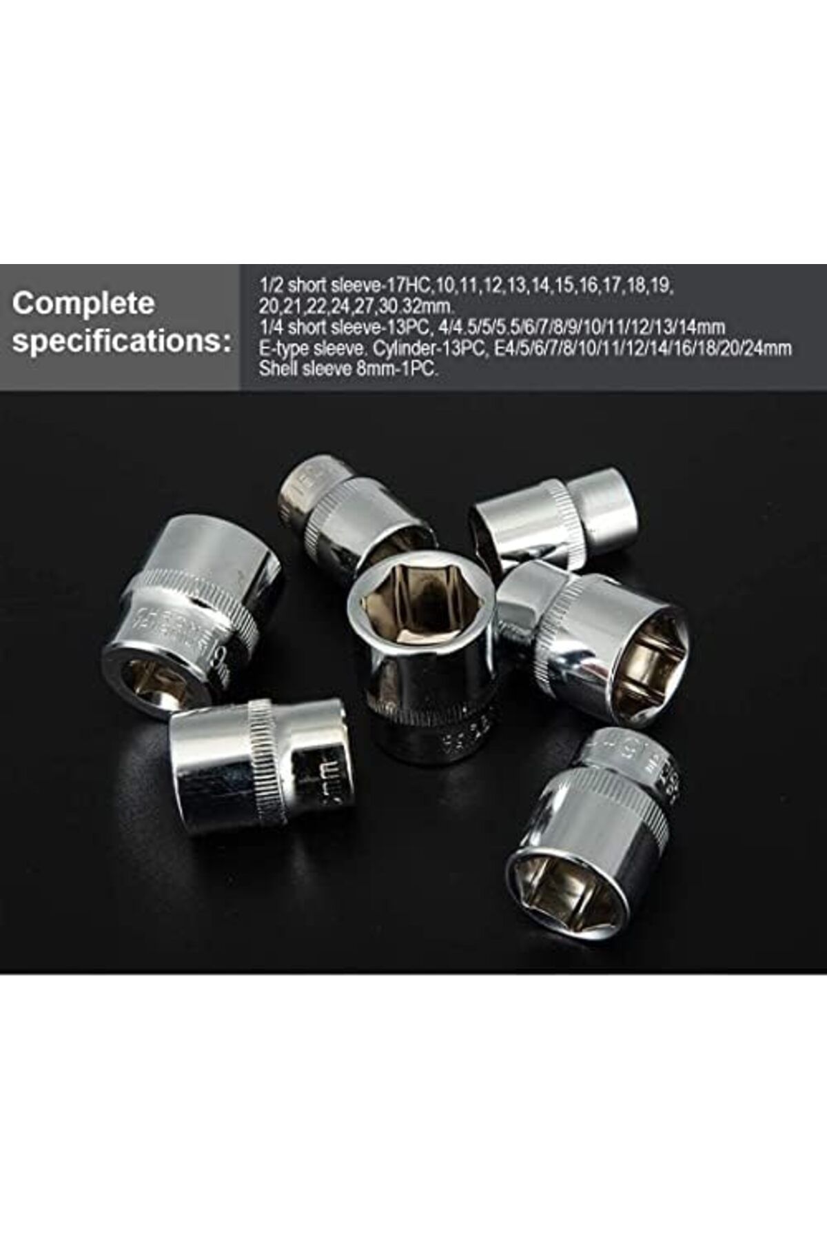 JNTRD-108PCS Mechanic Socket Tool Kit Set, 1/2" & 1/4" Drive Car Repair Wrench & Socket Set 6
