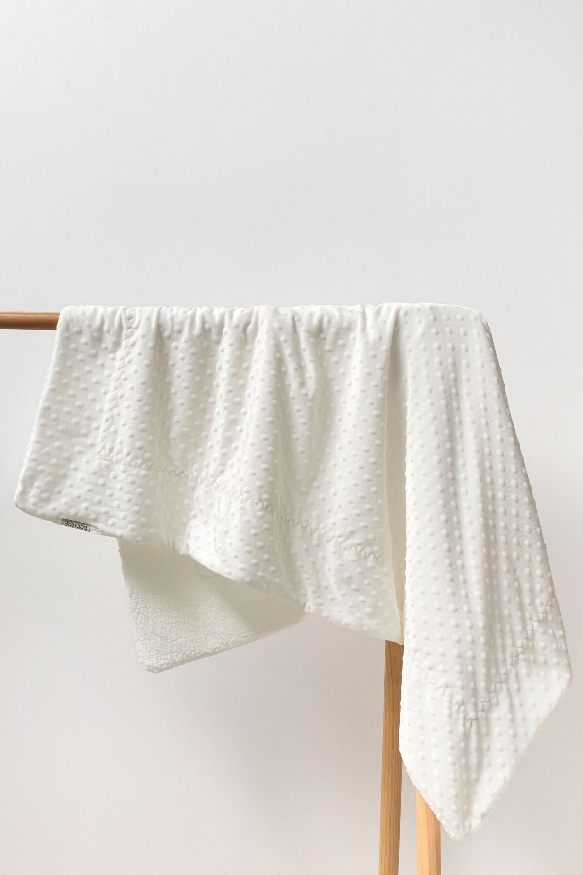 Bebitof-Chickpea Patterned Lamb Lined Double Layer 108X85 Cm. Blanket 1