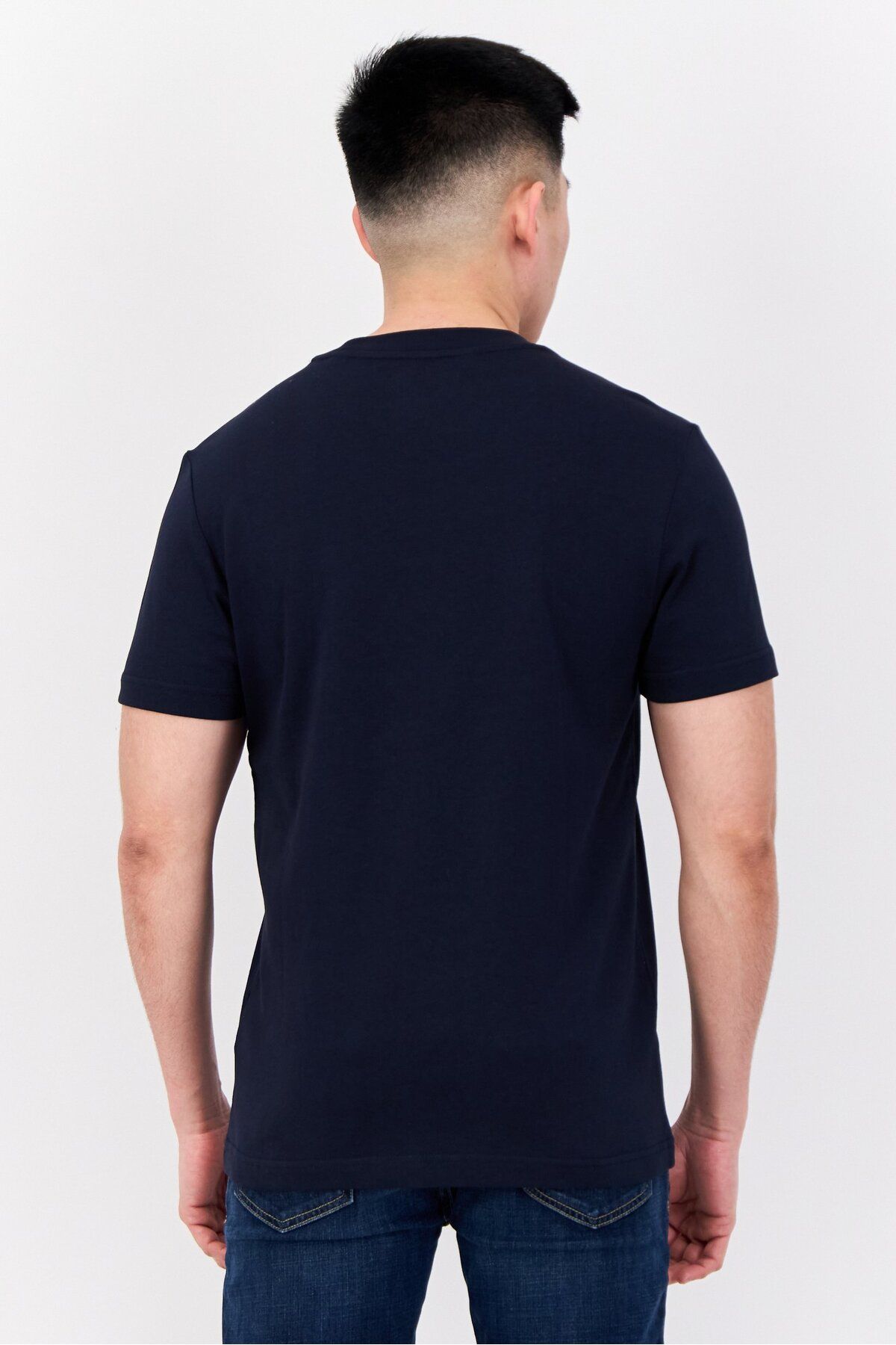 Esprit-Men Crew Neck Short Sleeve Brand Logo T-shirt, Navy 3