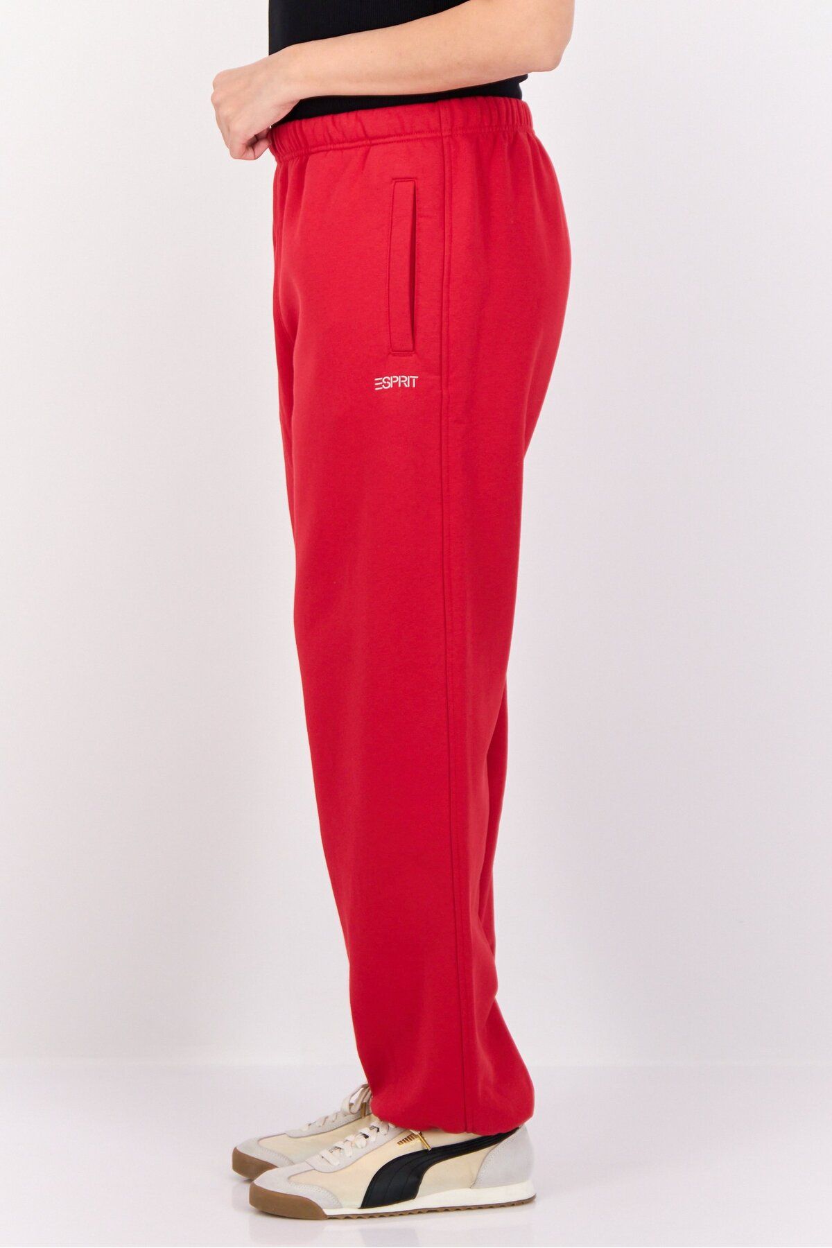 Esprit-Women Regular Fit Brand Logo Sweatpants, Red 2