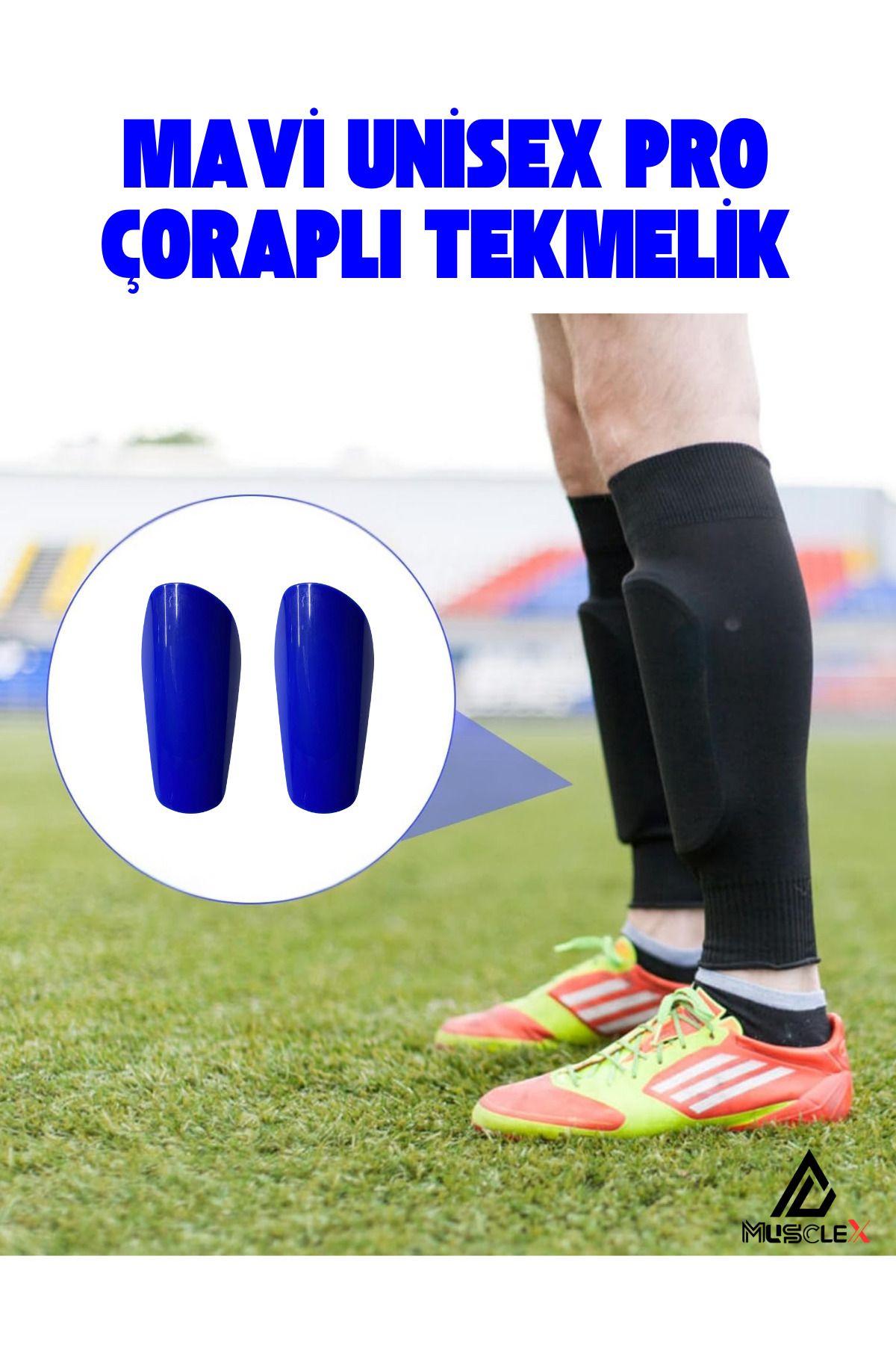 Musclex Spor Tekstil Profesyonel Çoraplı Tekmelik | Futbol Tekmelik | Kaval Koruyucu | Msclx584dfe