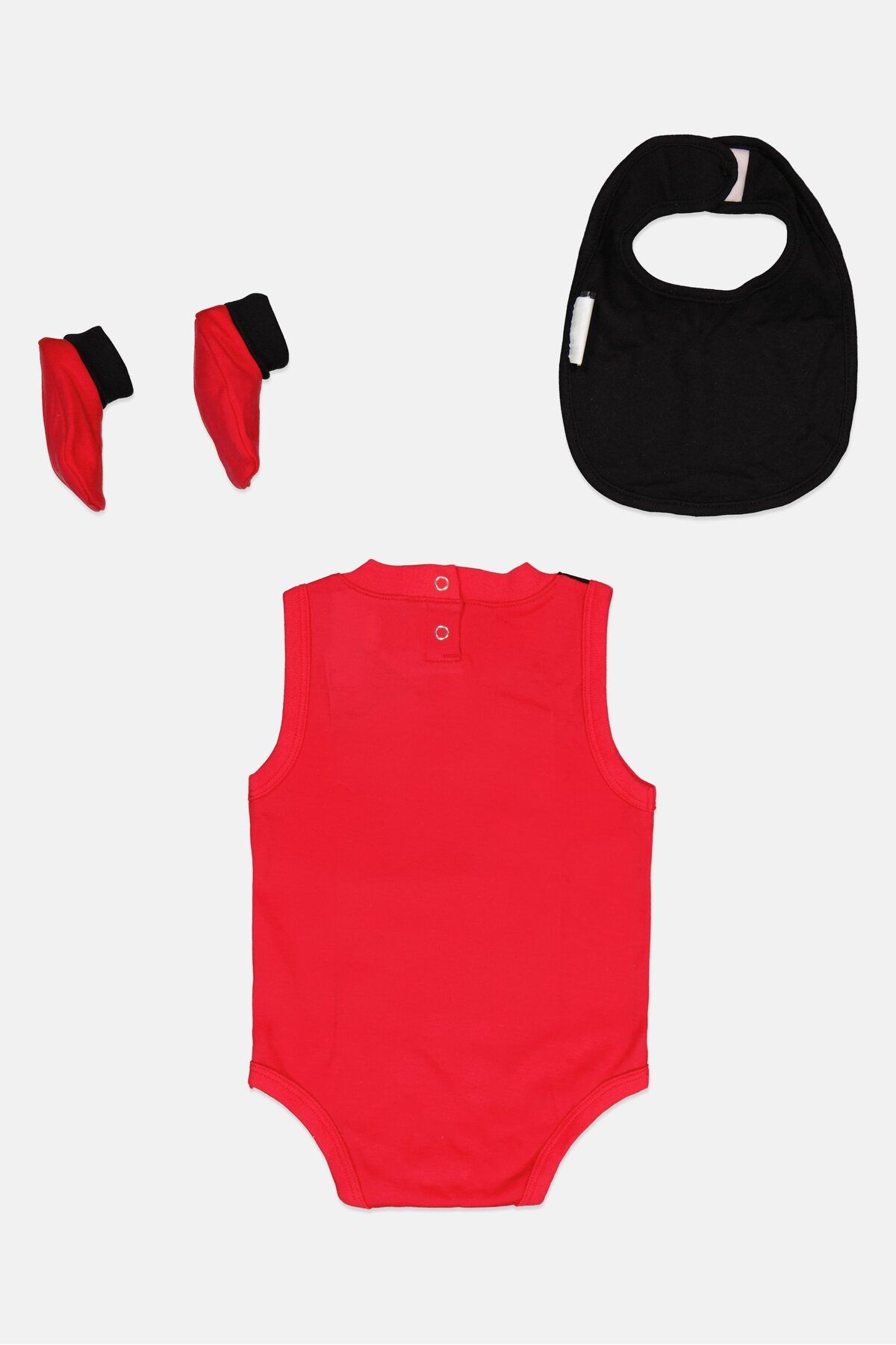 NBA-Toddlers Boy 3 Piece Creeper Bib And Bootie Set, Red 2