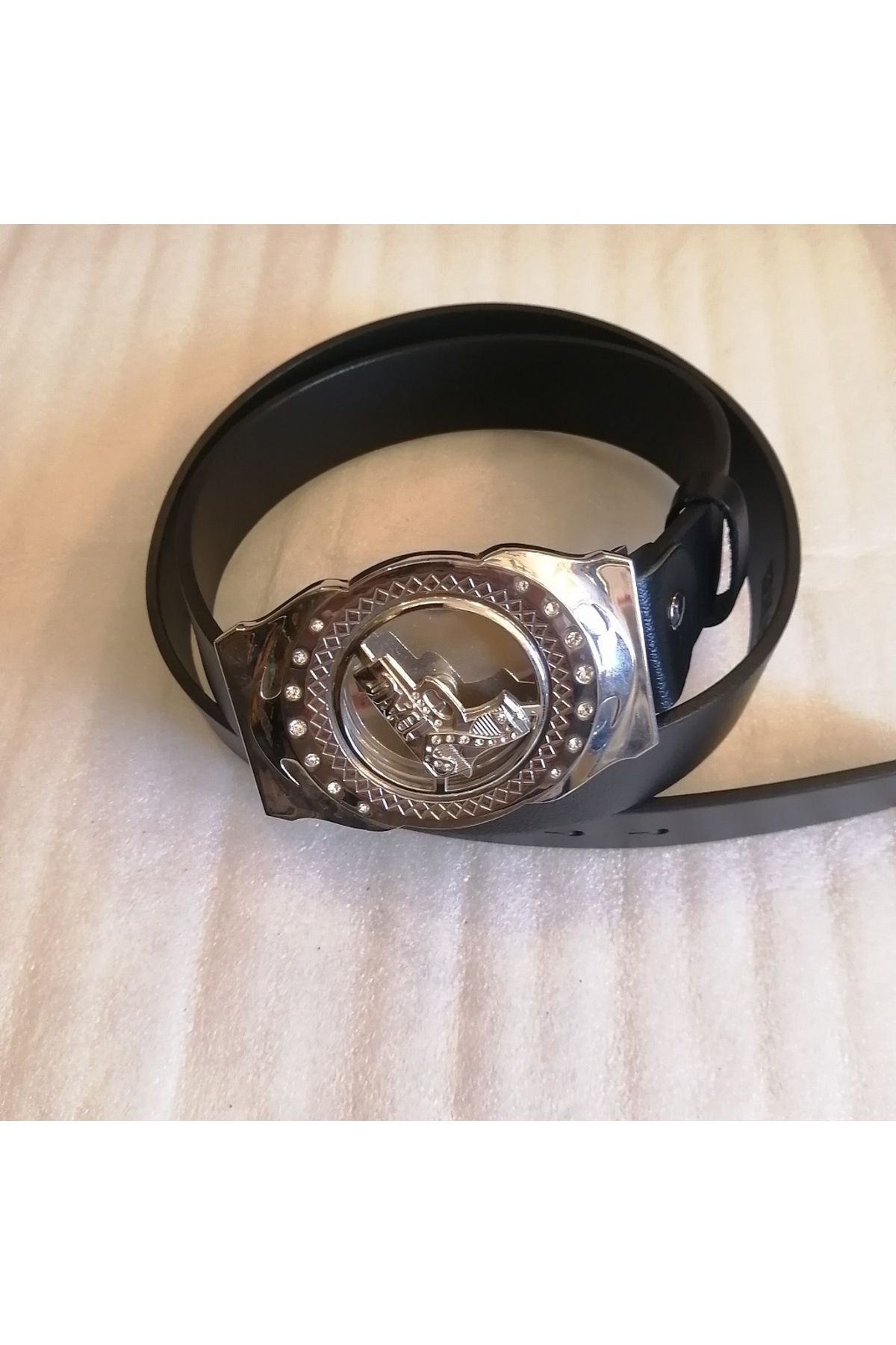 Butik Tülin-Unisex Authentic Cowhide Spy Pistol Kovi Buckle Belt Made in Thailand 2