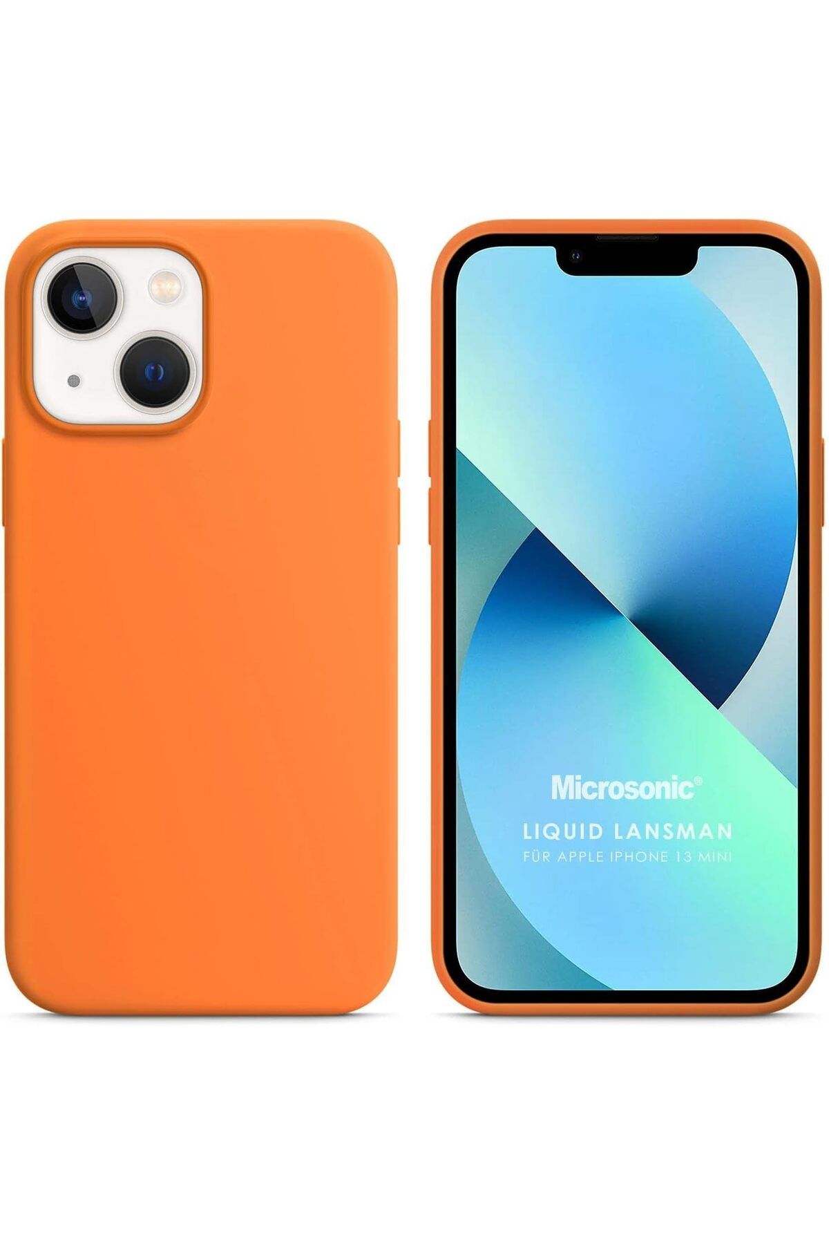KDROĞLU plamystical iPhone 13 Mini için Kılıf Liquid Lansman Silikon Turuncu [iPhone 13 Mini ile Uyumlu K