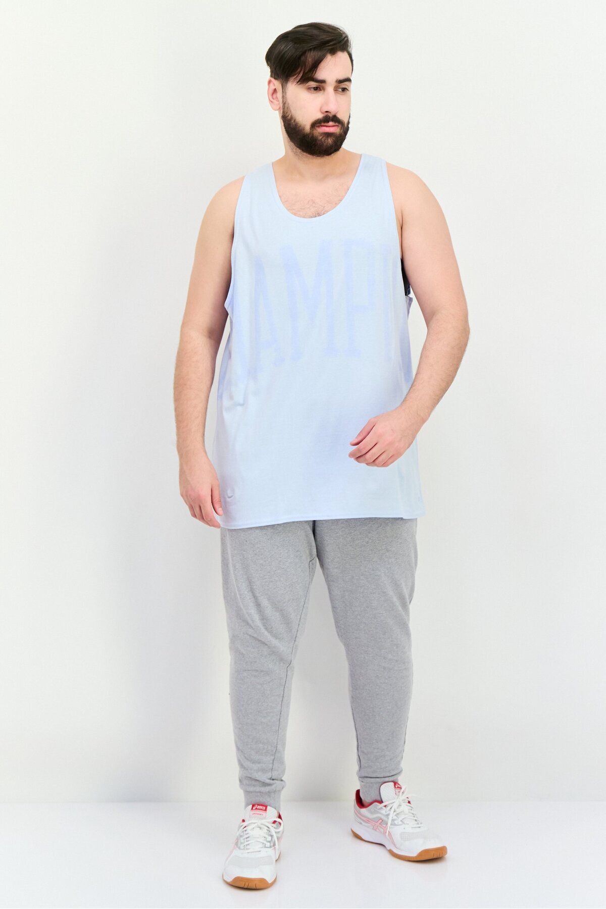 Champion-Men Sportswear Fit Sleeveless Training Vest, Light Blue 3